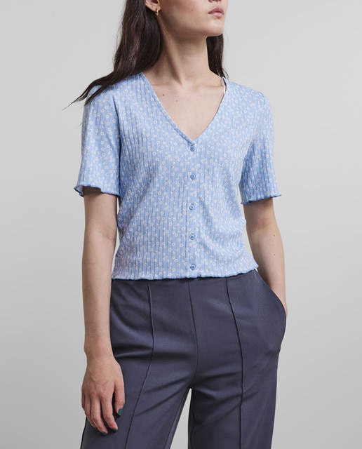 Imagen 0 de Top de mujer manga corta y cuello pico