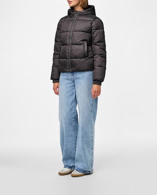 Imagen 0 de Chaqueta acolchada con cremallera y capucha de mujer