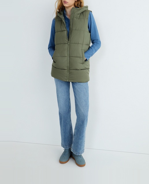 Imagen 0 de Chaleco acolchado con capucha de mujer