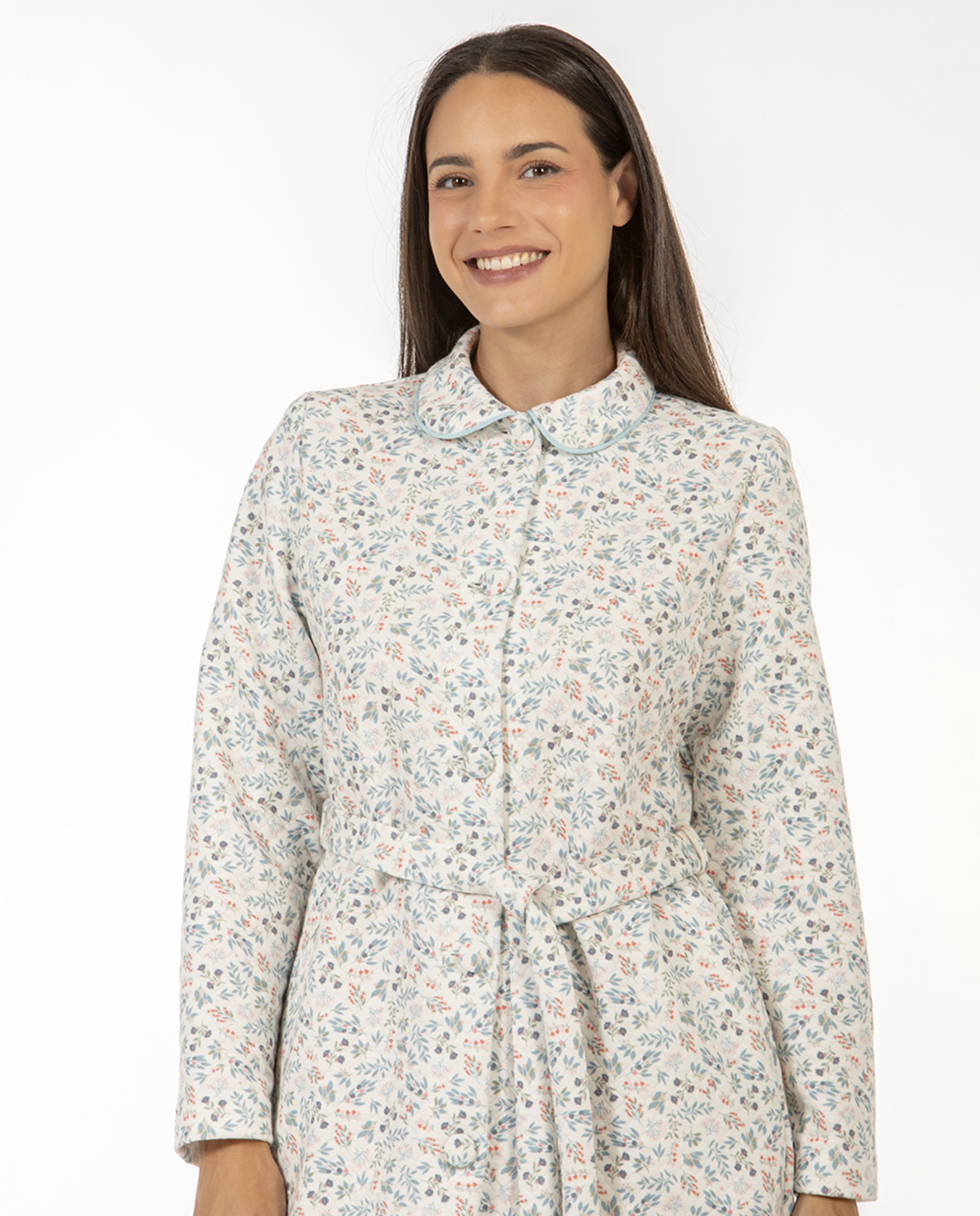 Robe com botões e cinto Multicolor-3
