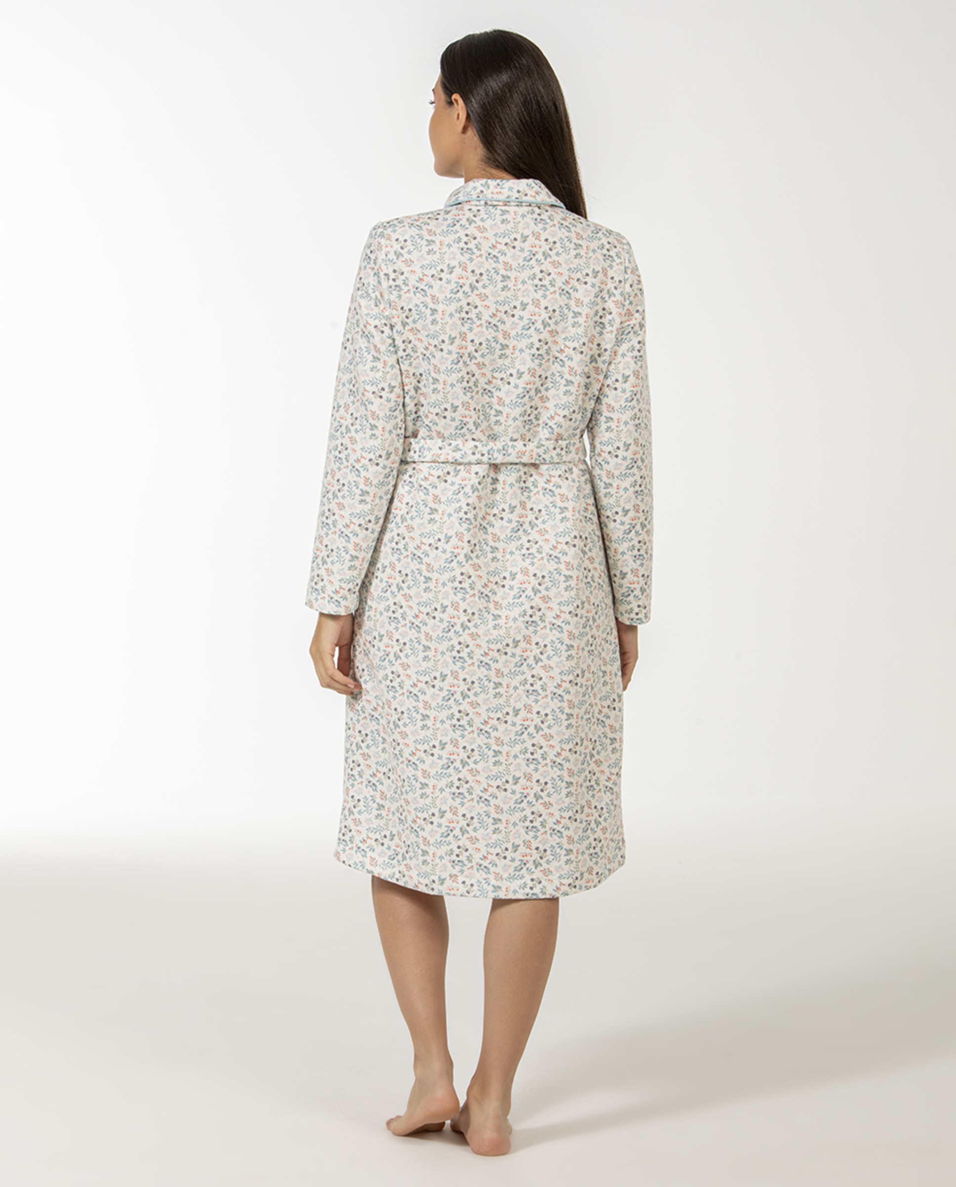 Robe com botões e cinto Multicolor-2
