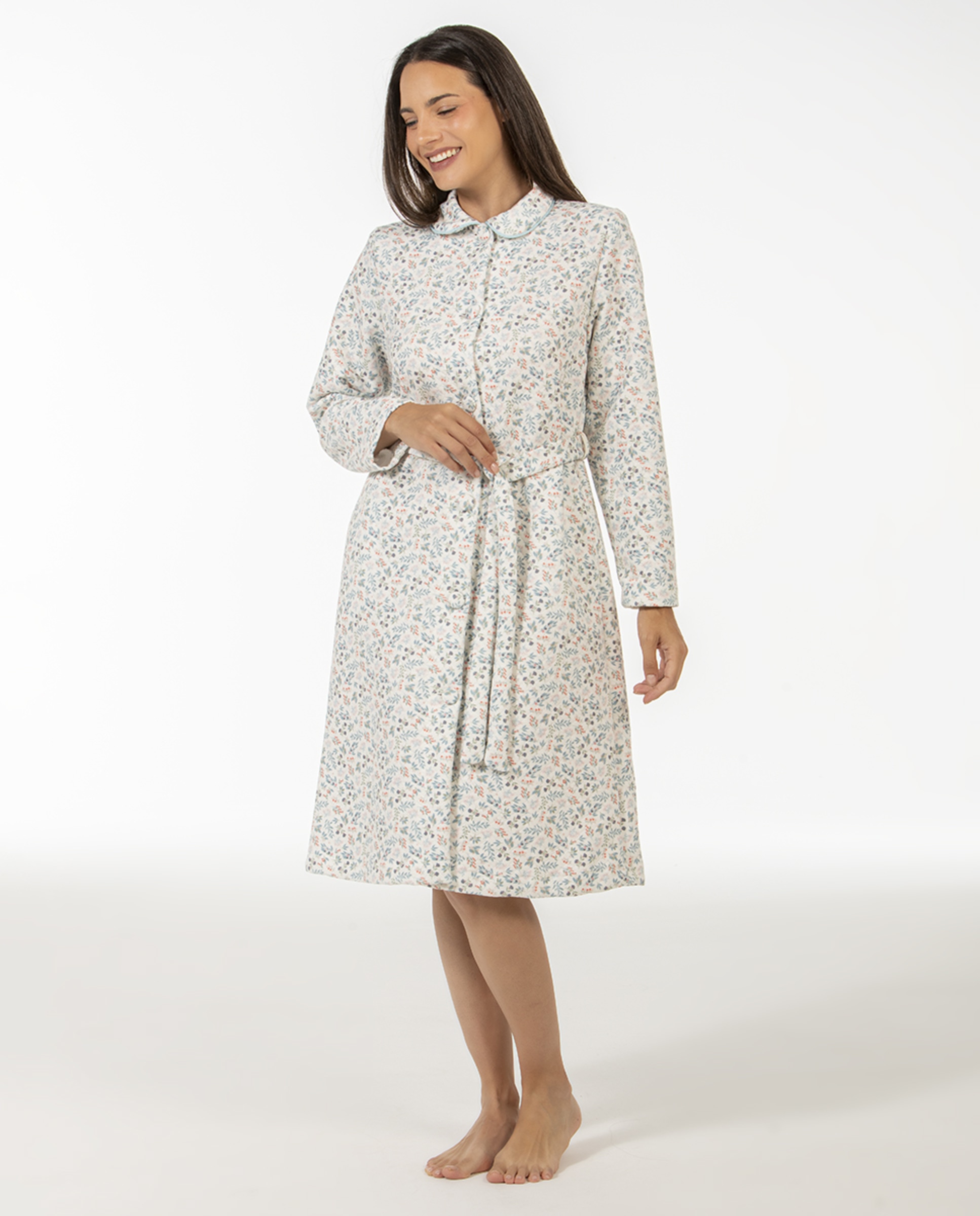 Robe com botões e cinto Multicolor-1