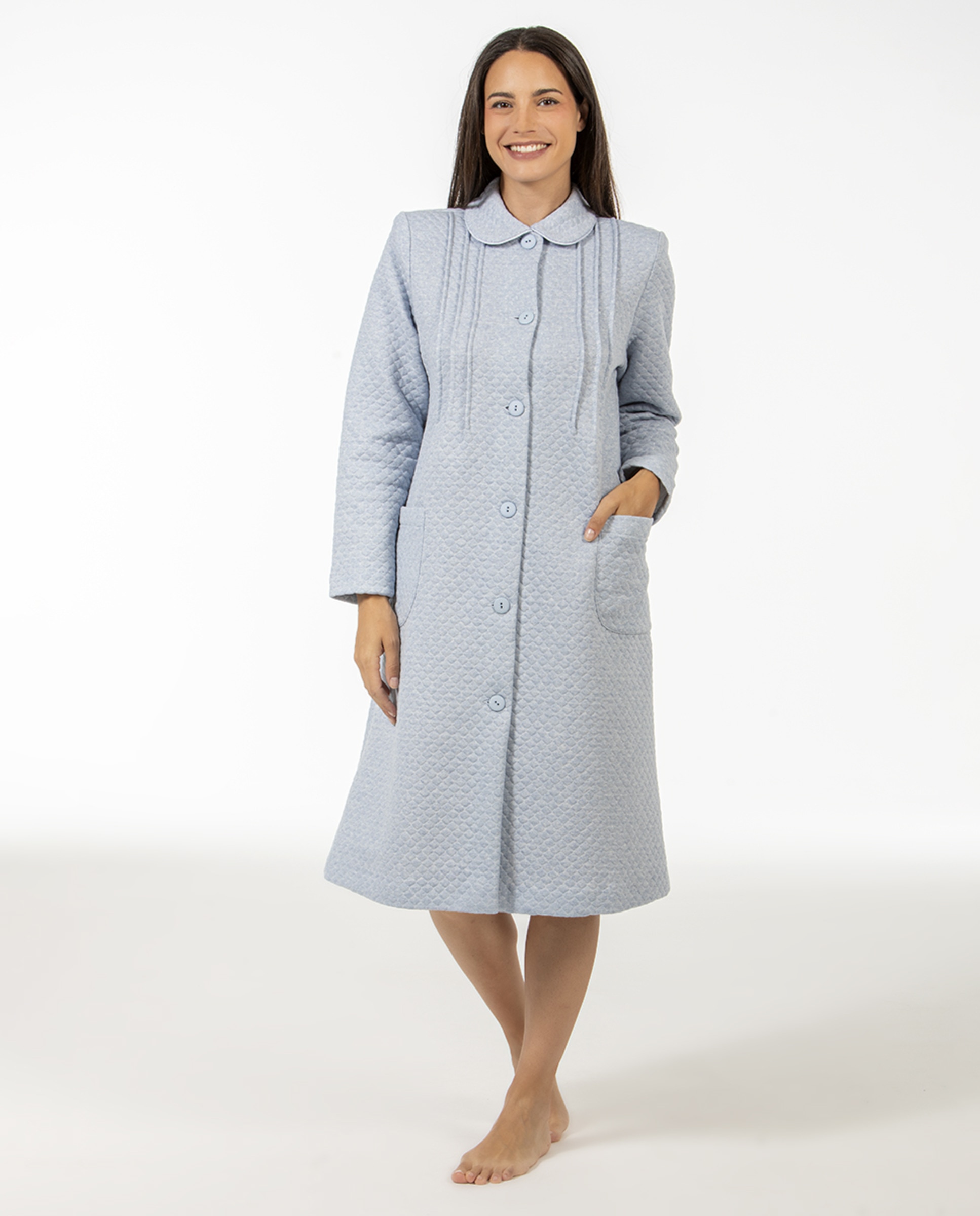 Robe curto com gola bebé Azul-1
