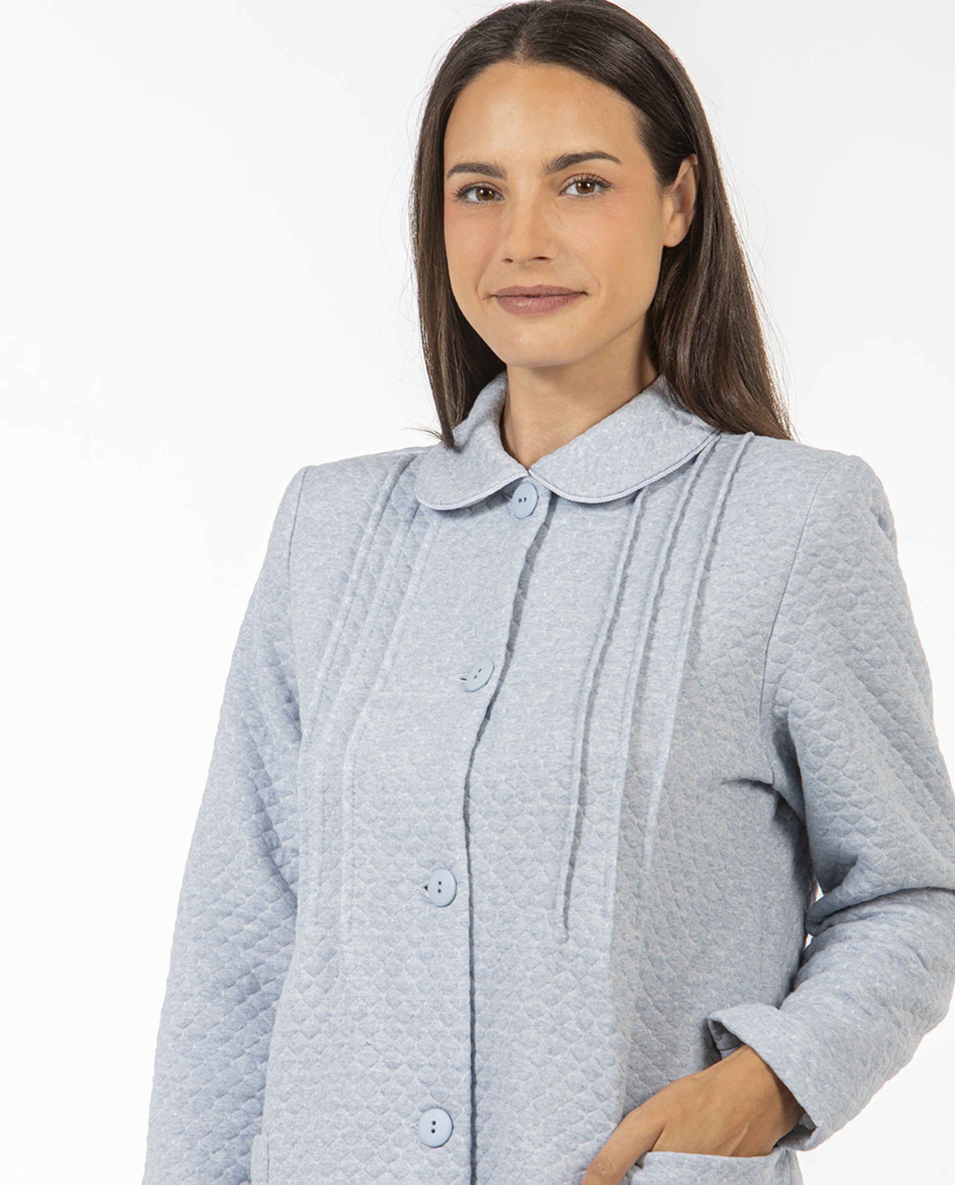 Robe curto com gola bebé Azul-3