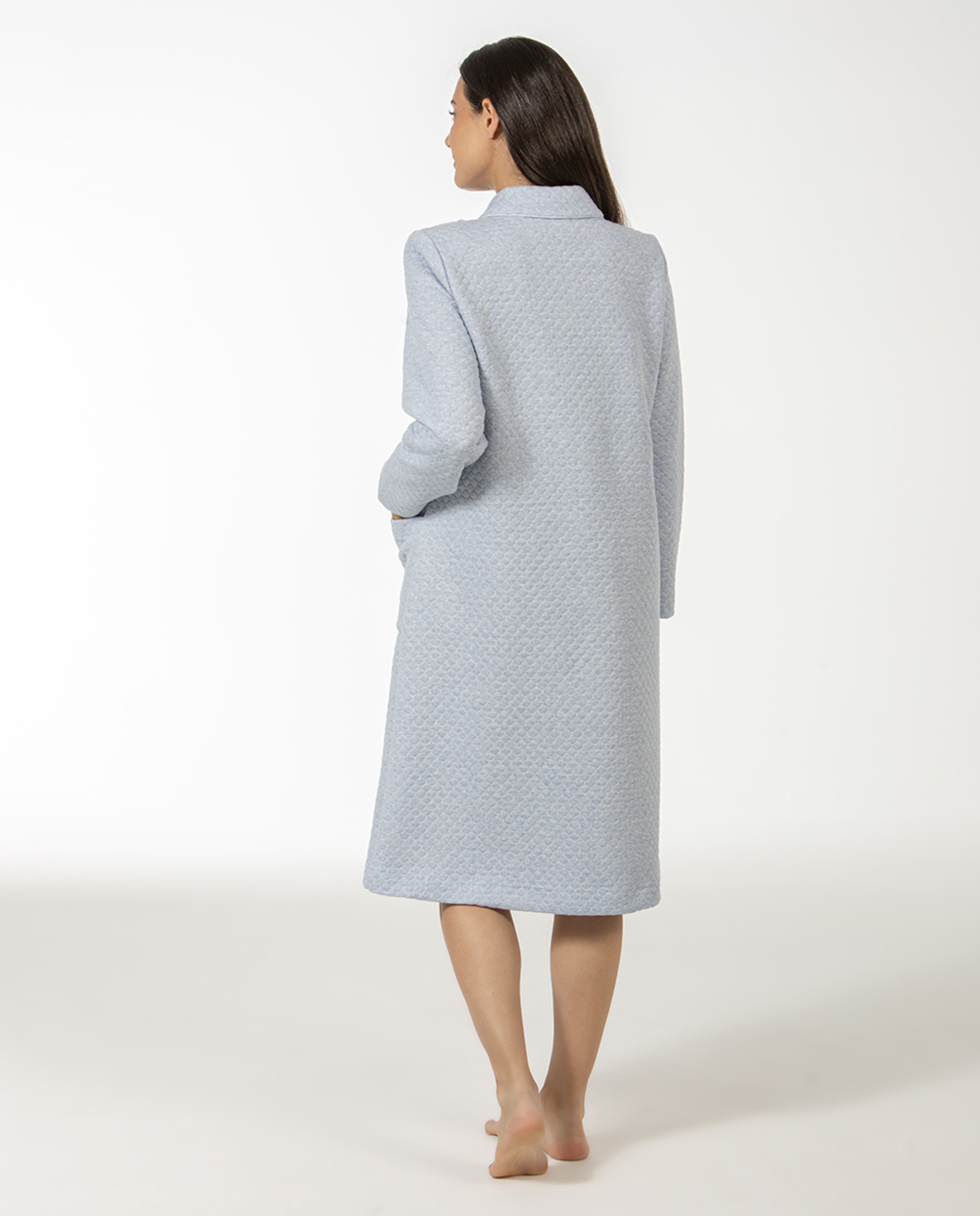 Robe curto com gola bebé Azul-2