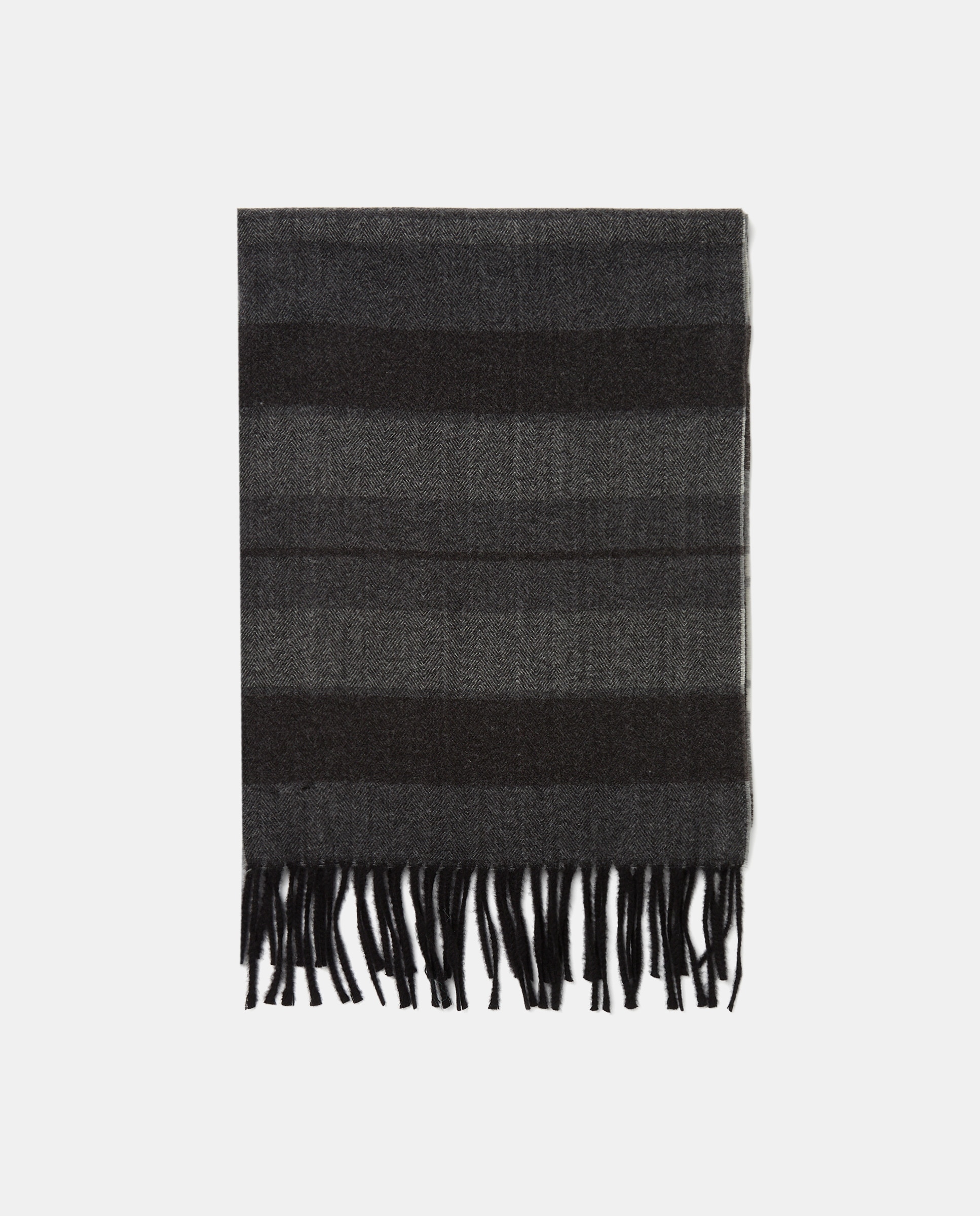 Cachecol Acrílico com Estampado às Riscas 830 Antracite-1