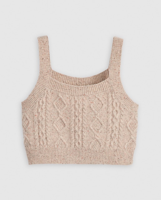 Imagen 0 de Top crop de punto de mujer  con tirantes