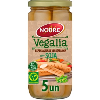 Vegalia Salsichas de Soja Vegetarianas sem Lactose sem Glúten frasco 200 g - Nobre