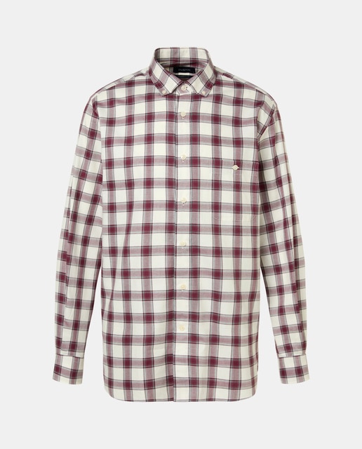Imagem 0 de Camisa Casual de Sarja com Fundo Claro e Manga Comprida - Caqui