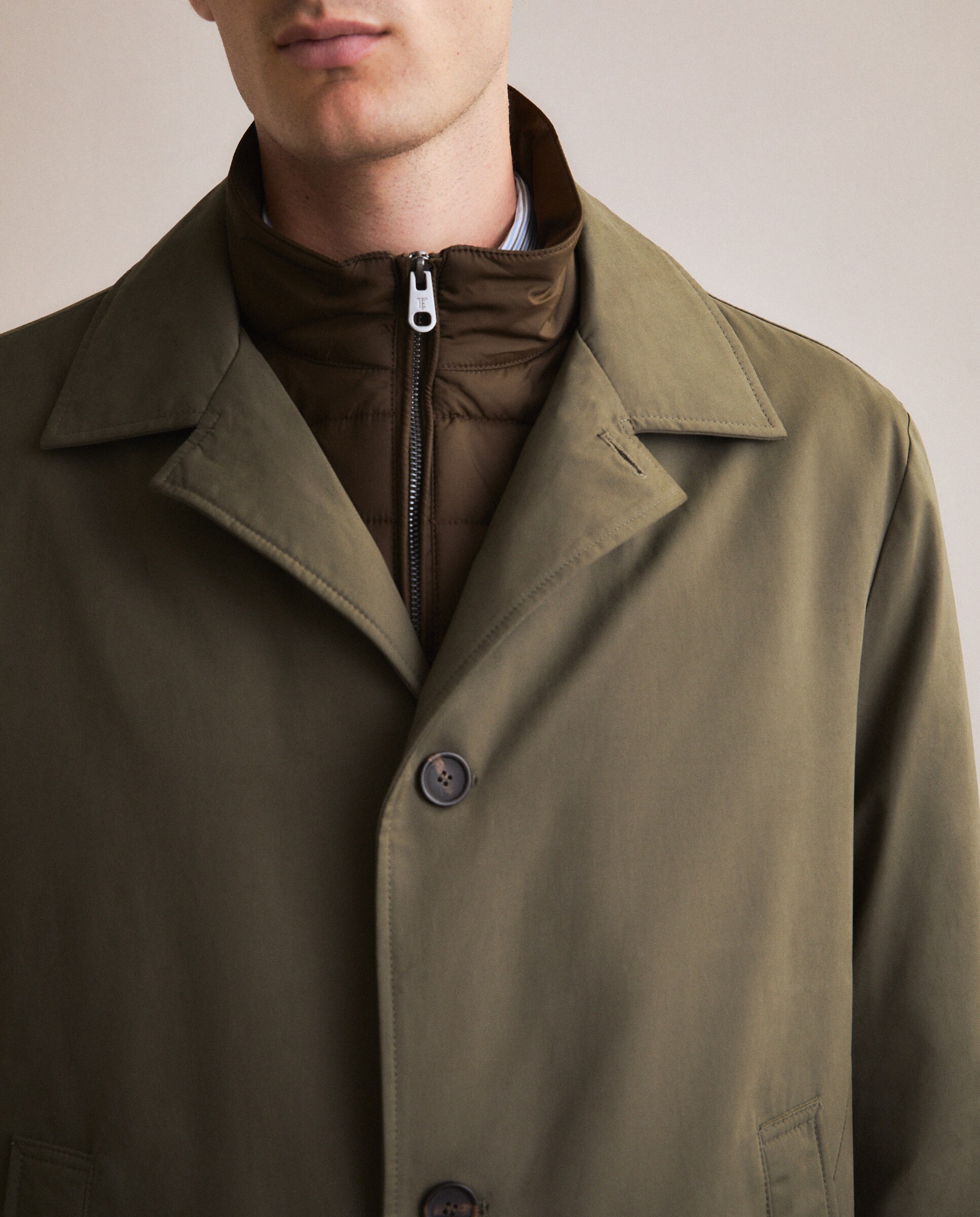 Beige Gabardina Hombre Emidio Tucci Emidio Tucci Parka De Hombre De La Colección Blac Beige Con Capucha