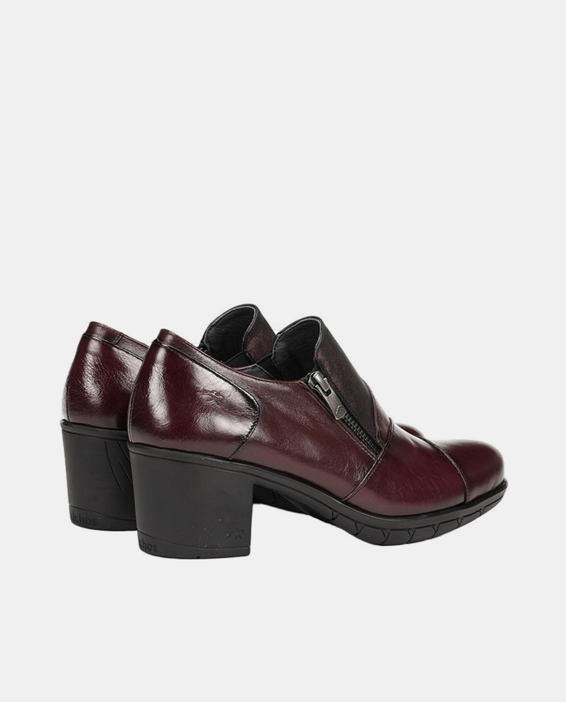 Sapatos em Pele com Adorno Vermelho/Grená-3