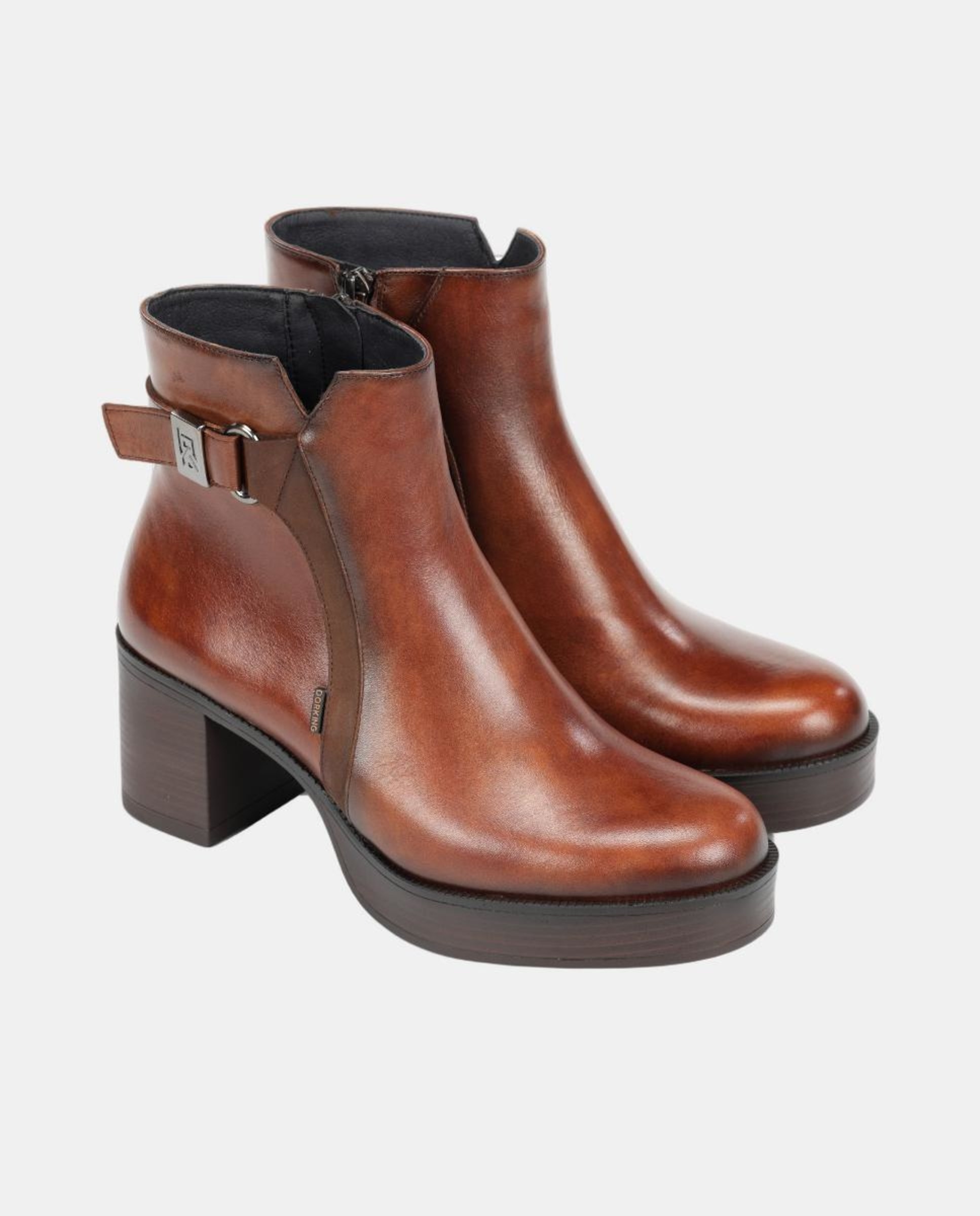 Botins em Pele com Salto Couro-5