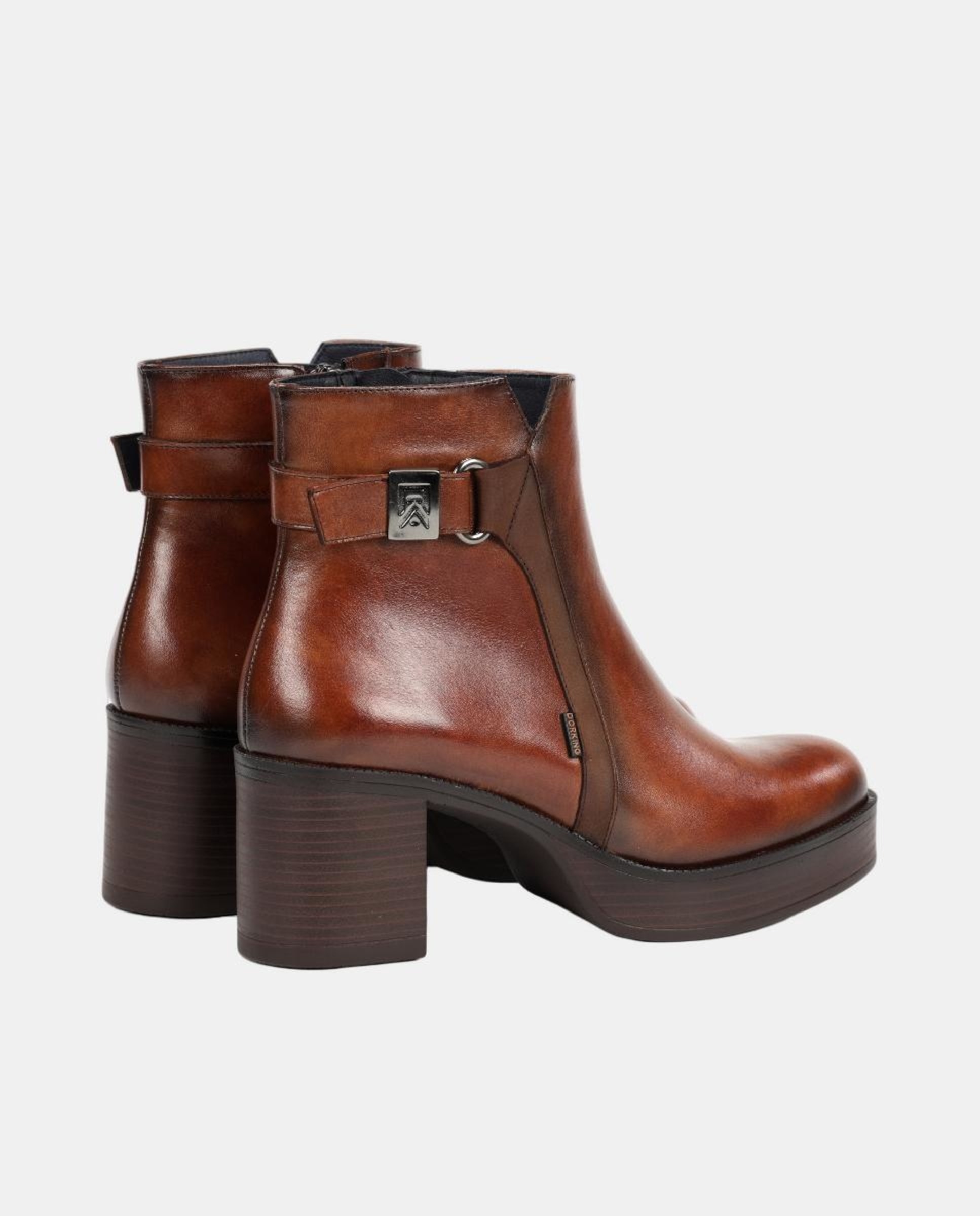 Botins em Pele com Salto Couro-4