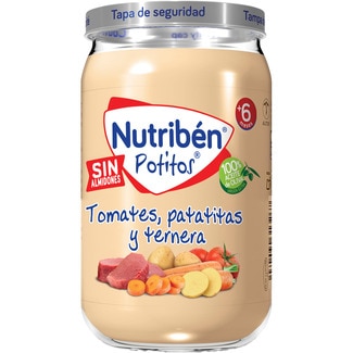 Potitos tarrito tomates, patatitas y ternera sin almidones desde 6 meses tarro 235 g - Nutriben