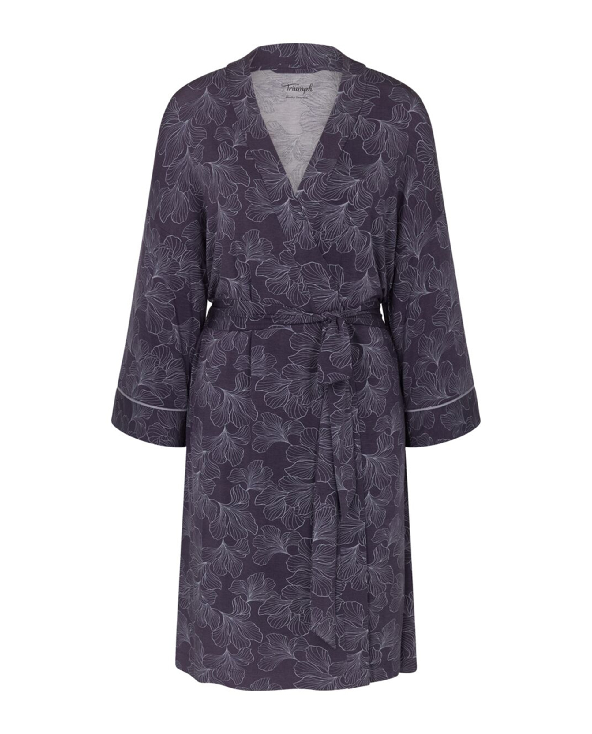 Robe Sensual com Ombros Caídos Confecionado em TENCEL™ Modal. Cinzento-escuro-4