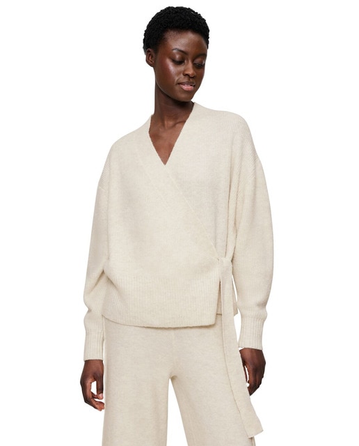Imagem 0 de Cardigan de Forma Quadrada de Malha Minguada Suave e Quente.
