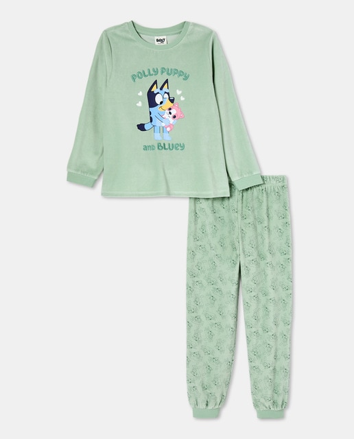 Imagem 0 de Pijama Completo de Velour Bluey