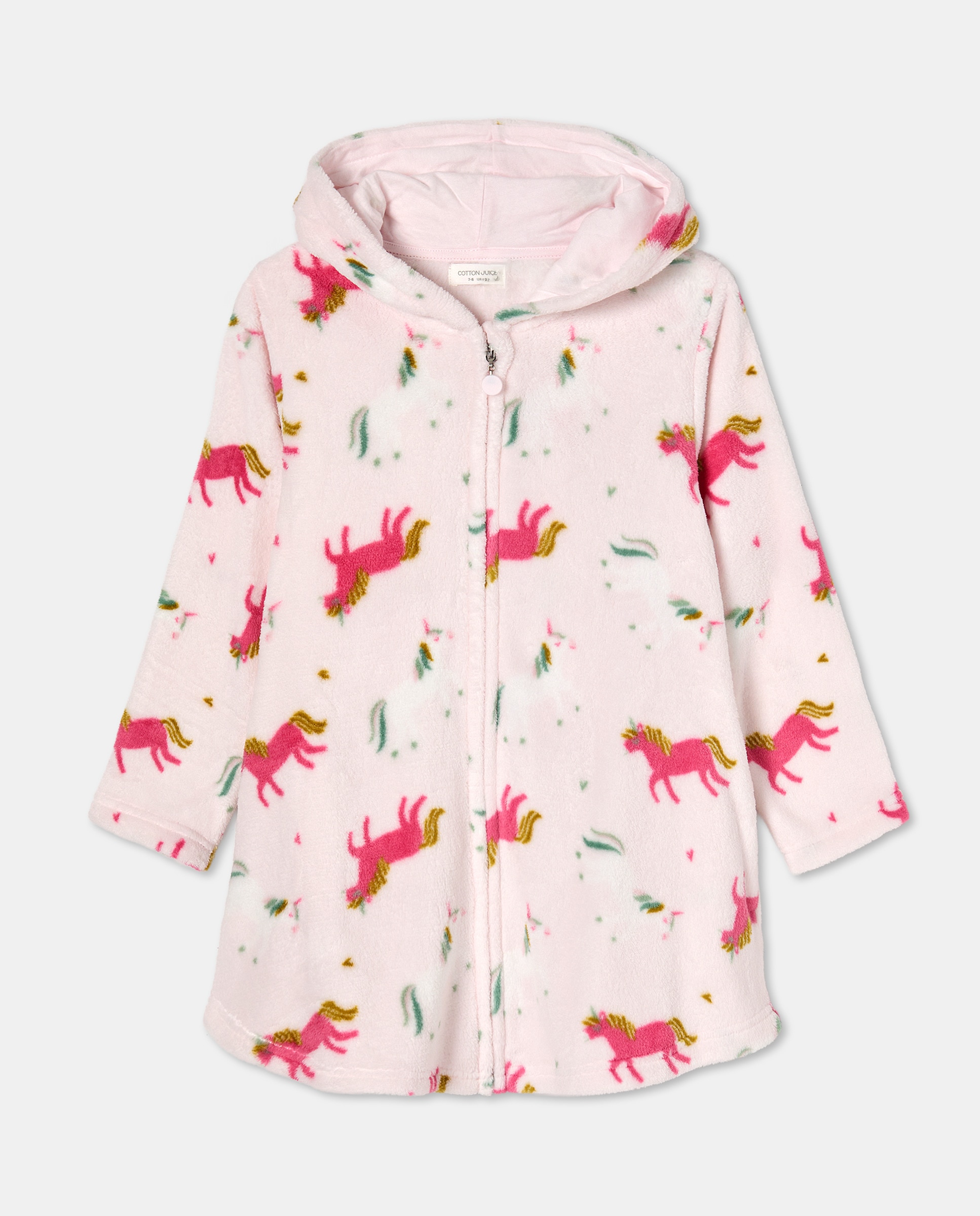 Robe com Fecho de Correr Unicórnio Rosa-1