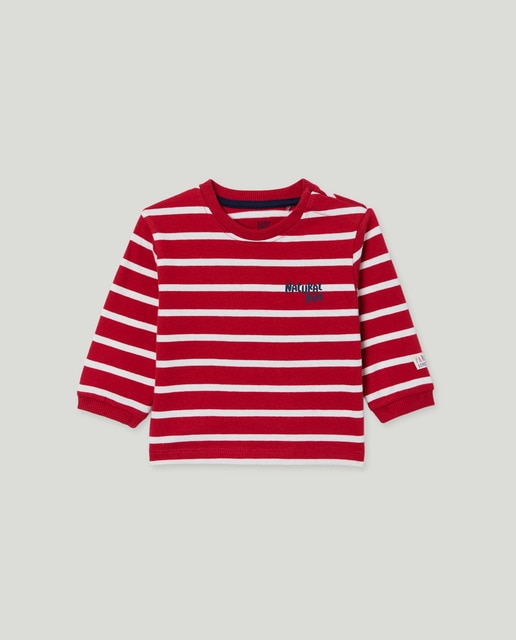 Imagem 0 de T-shirt de Manga Comprida às Riscas para Bebé
