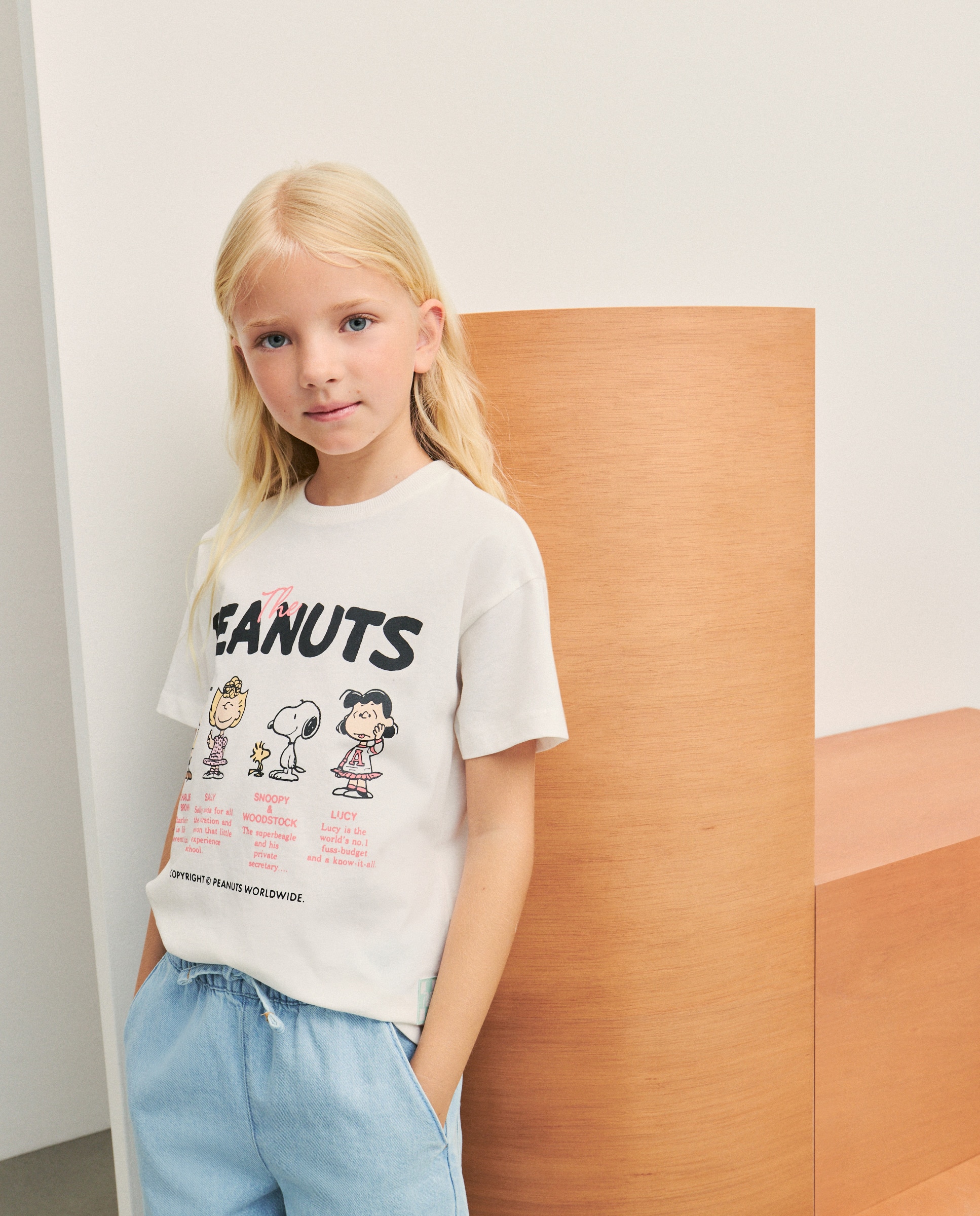 T-shirt de Manga Curta com Detalhe Snoopy & Friends Branco-2
