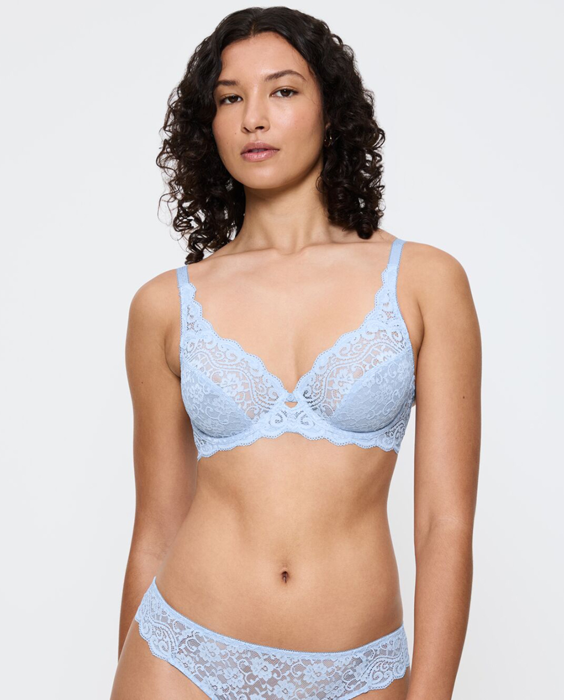 Soutien com aro de renda Azul-claro-1