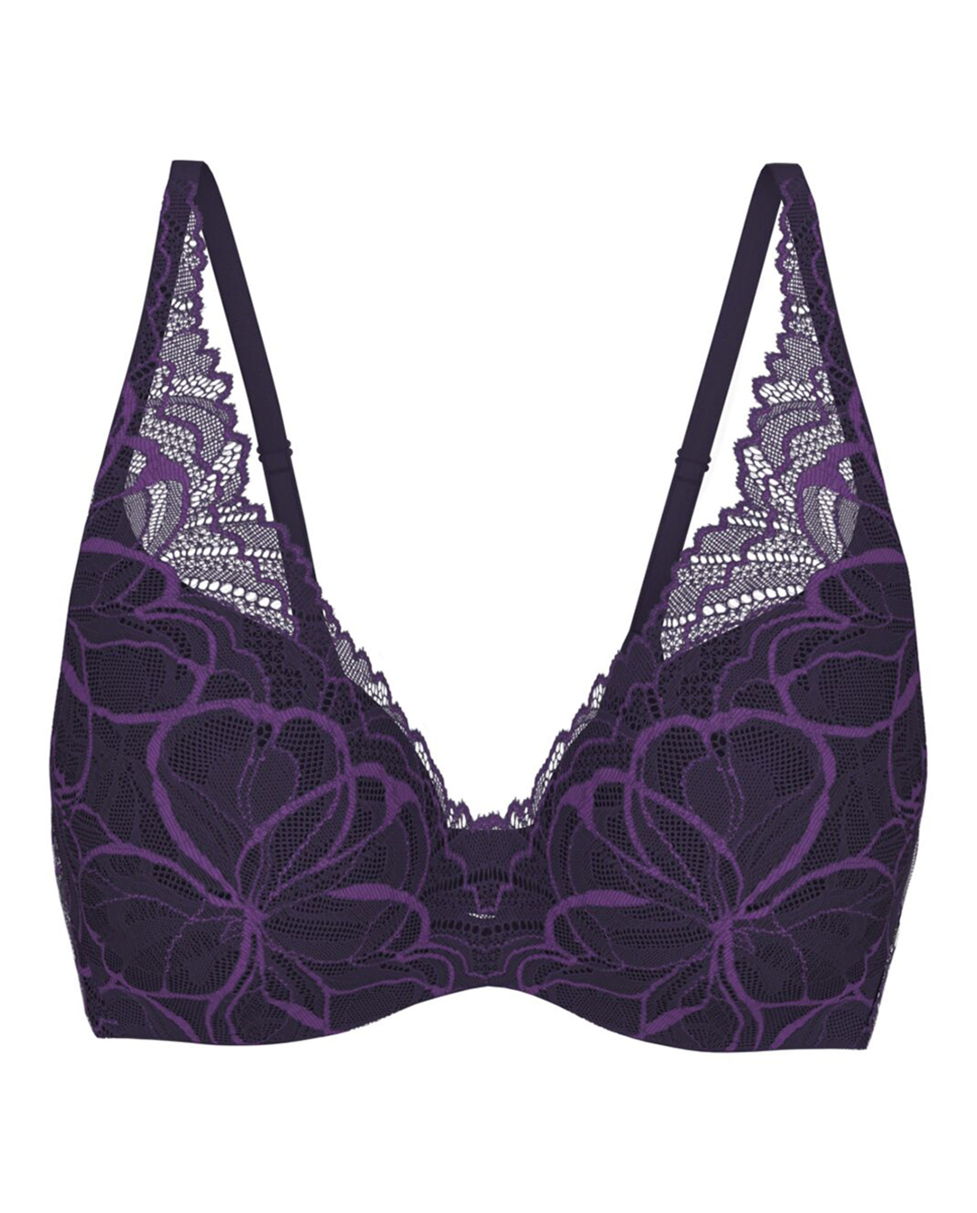 Soutien Body Make Up Illusion Lace de Decote Profundo com Aro Flexível e Foam Lilás-5