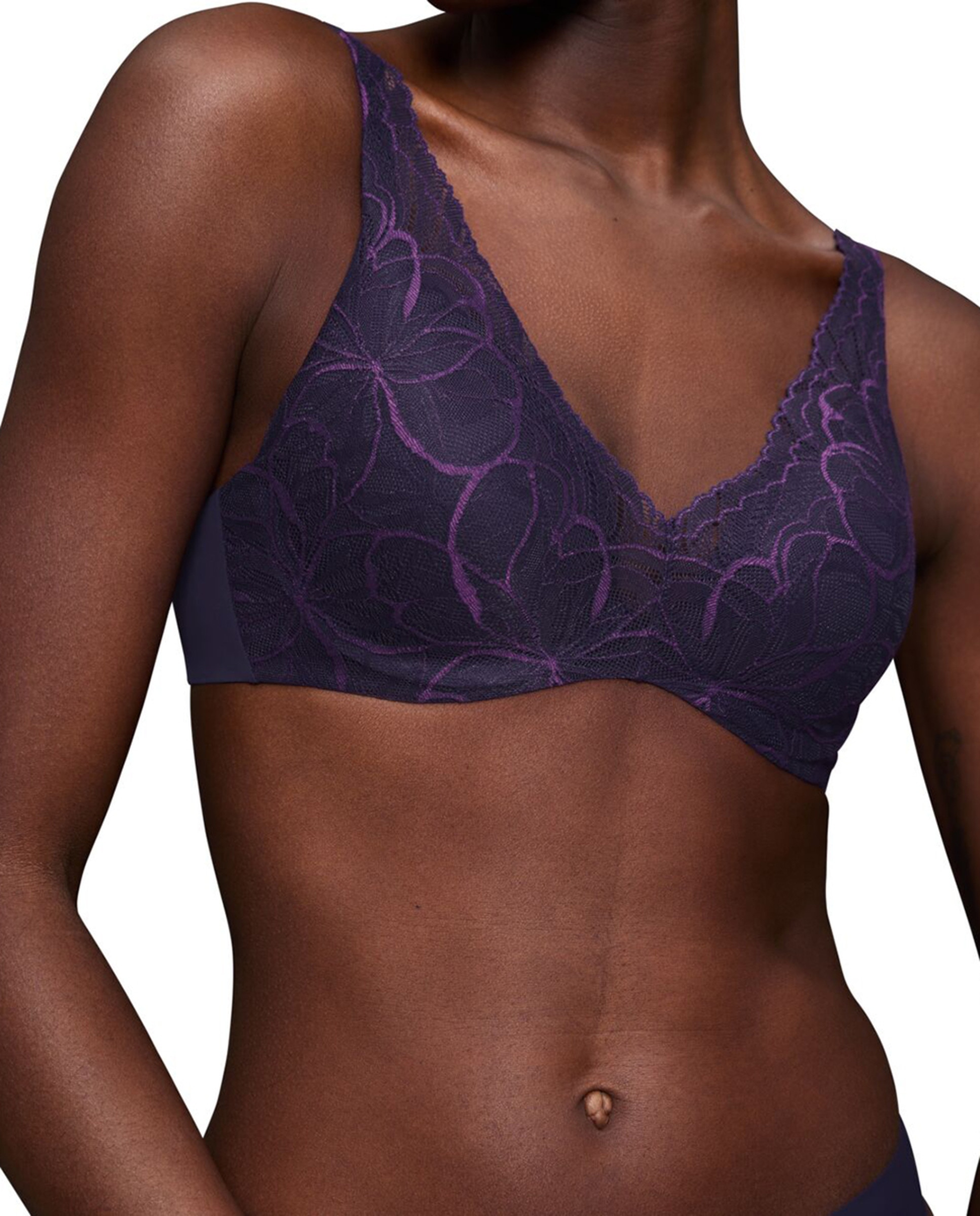 Soutien Body Make Up Illusion Lace de Decote Profundo com Aro Flexível e Foam Lilás-4