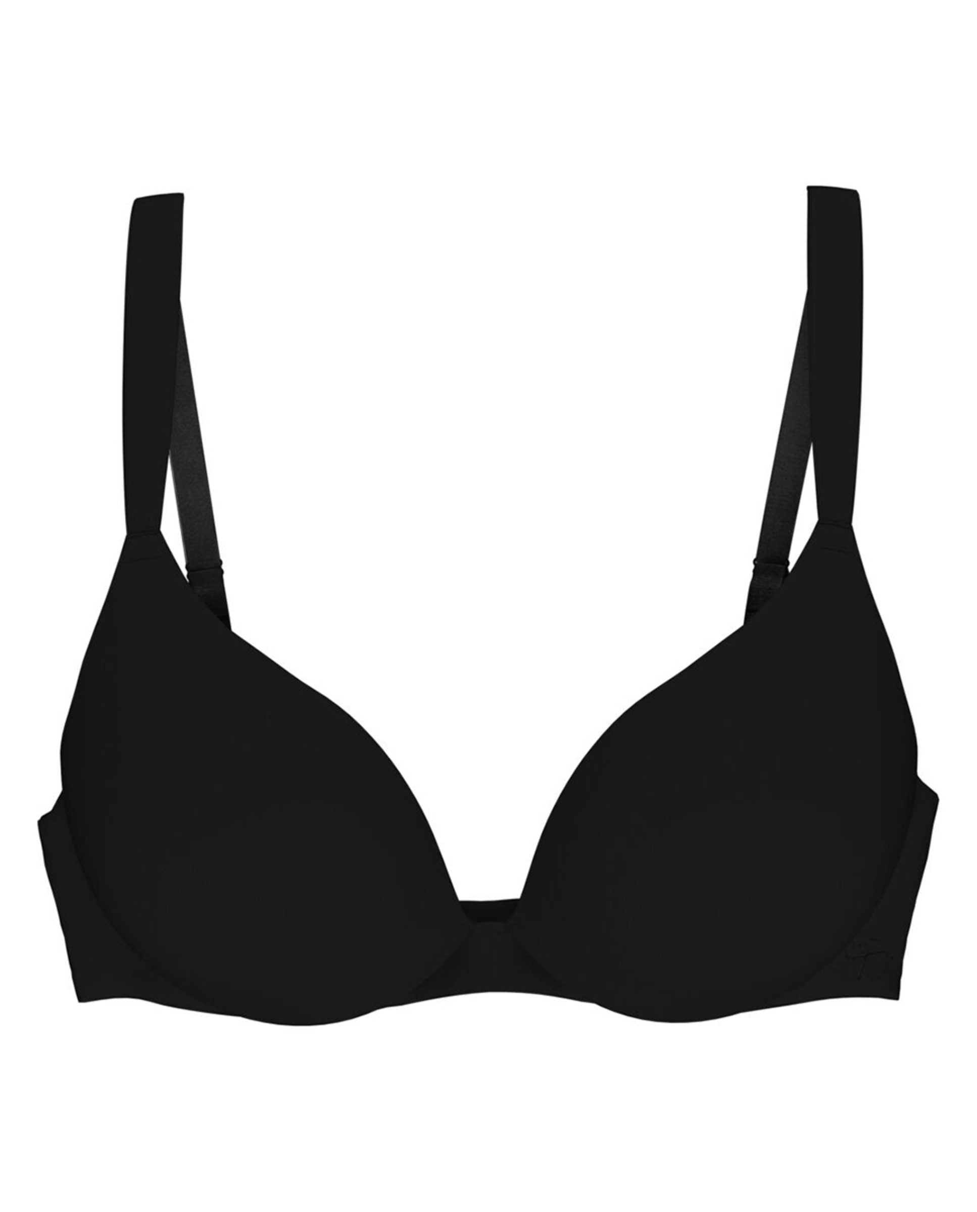 Soutien de Decote Profundo com Aro Flexível e Copa Almofadada Preto-4