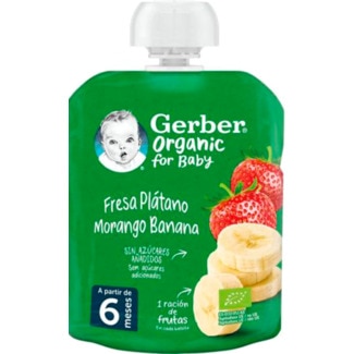 Saqueta Organic Morango e Banana embalagem 90 g - Gerber