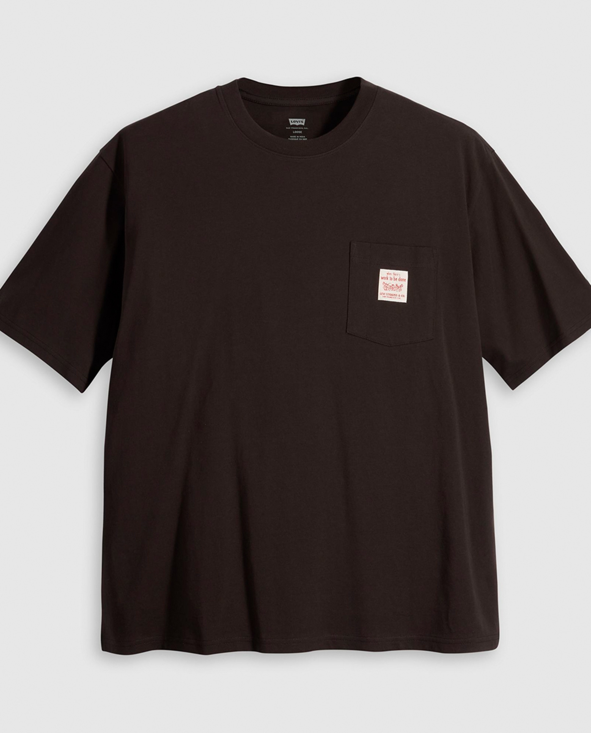 T-shirt de Manga Curta com Decote Redondo Preto-5