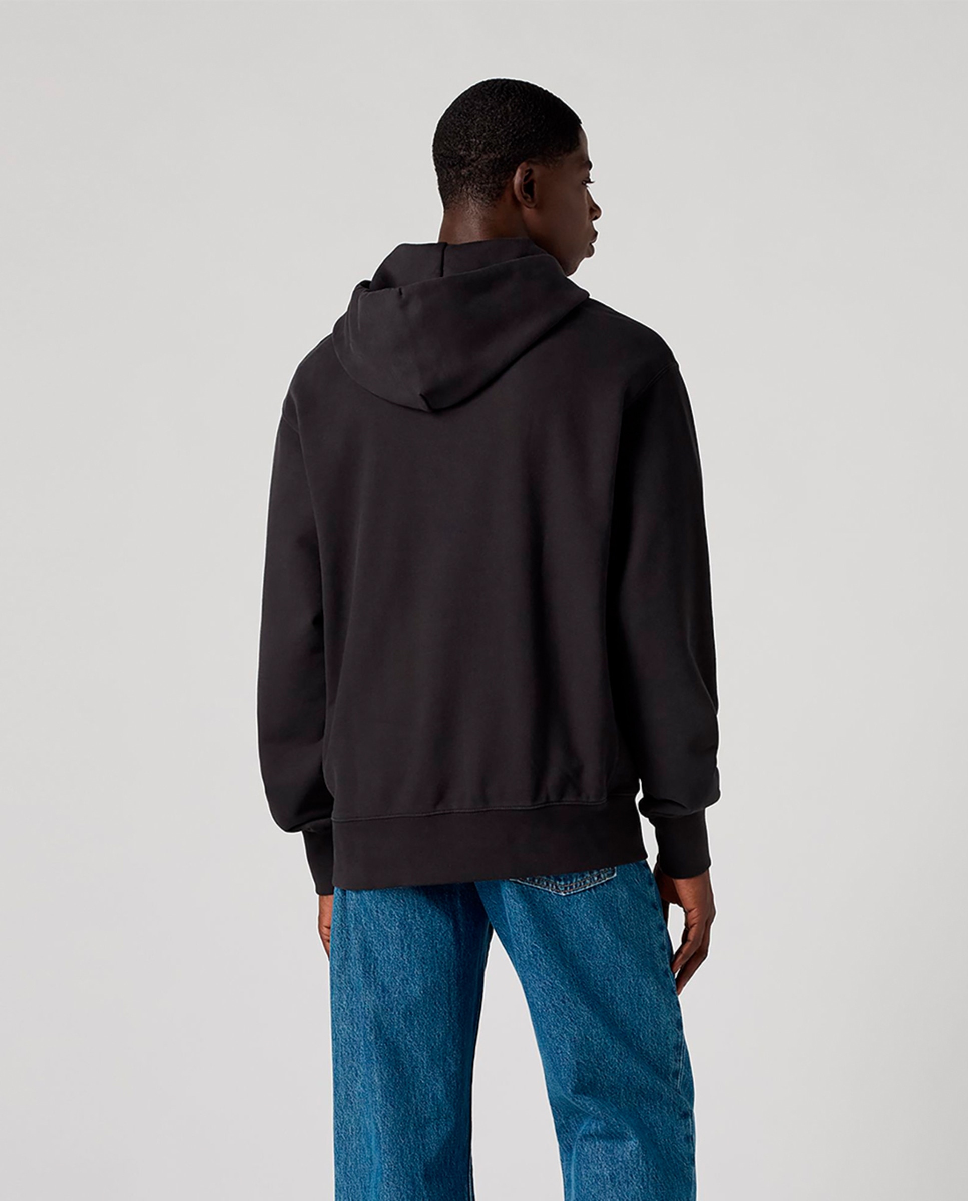 Sweatshirt com Capuz e Fecho de Correr Preto-2