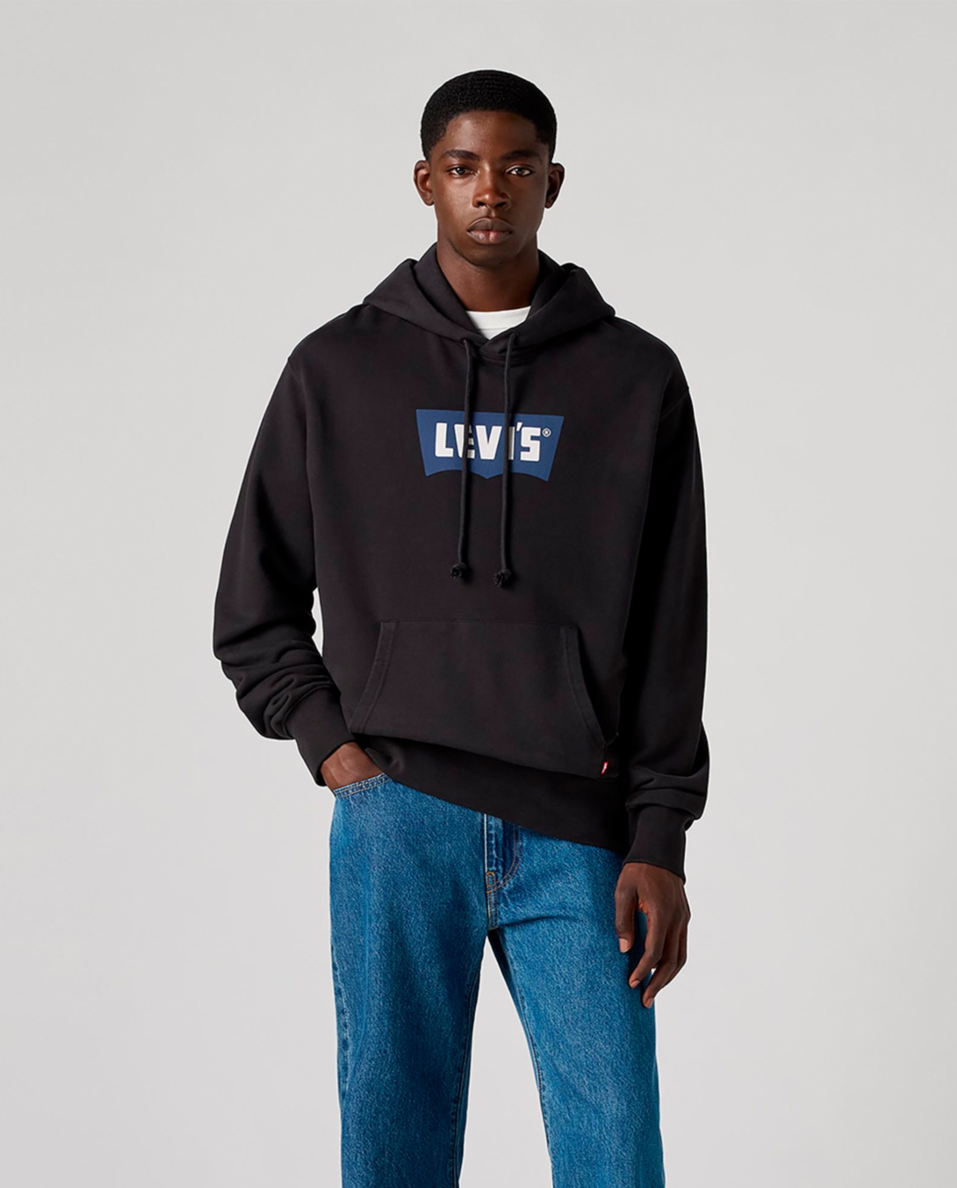 Sweatshirt com Capuz e Fecho de Correr Preto-1
