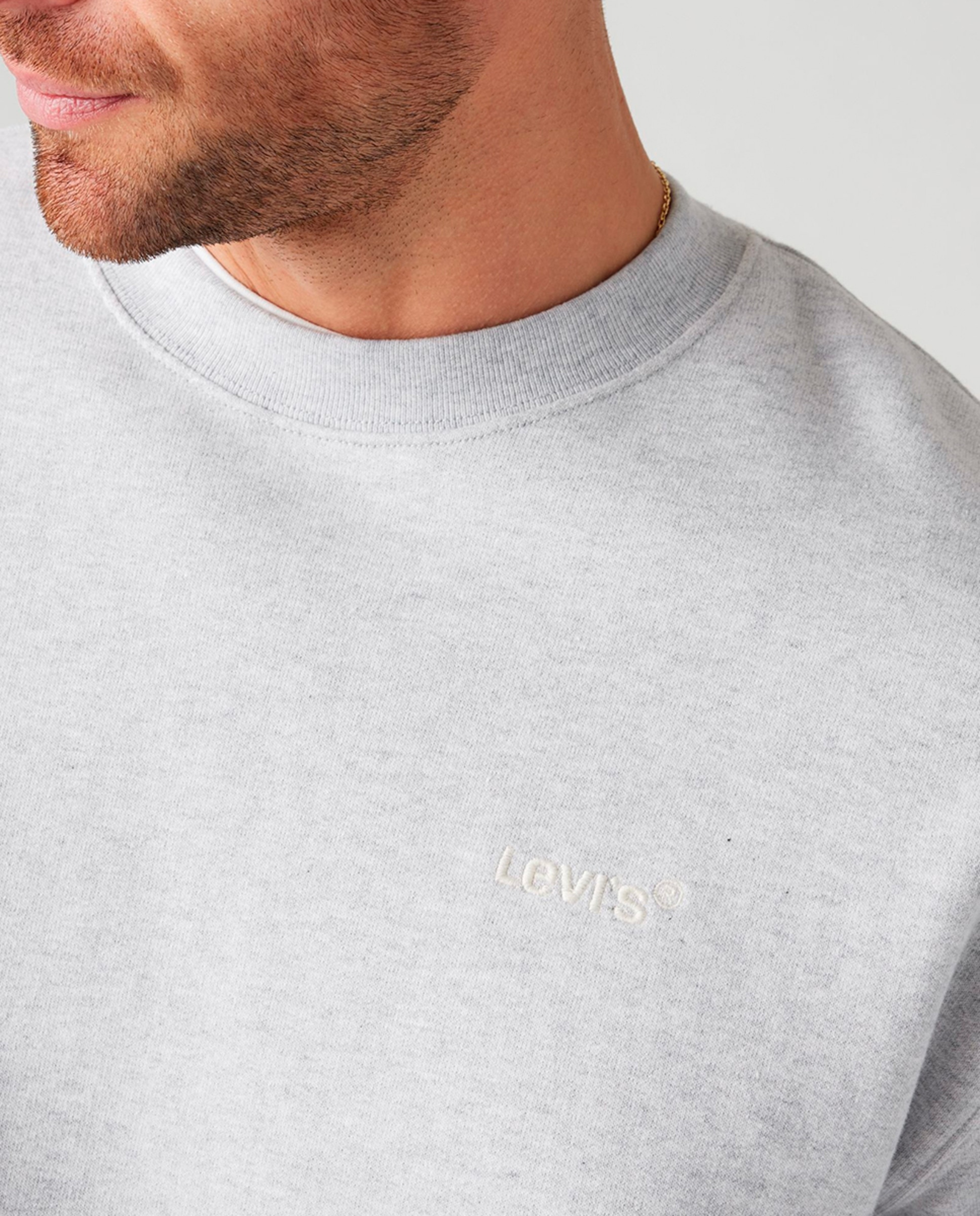 Sweatshirt com decote redondo Cinzento-claro-3