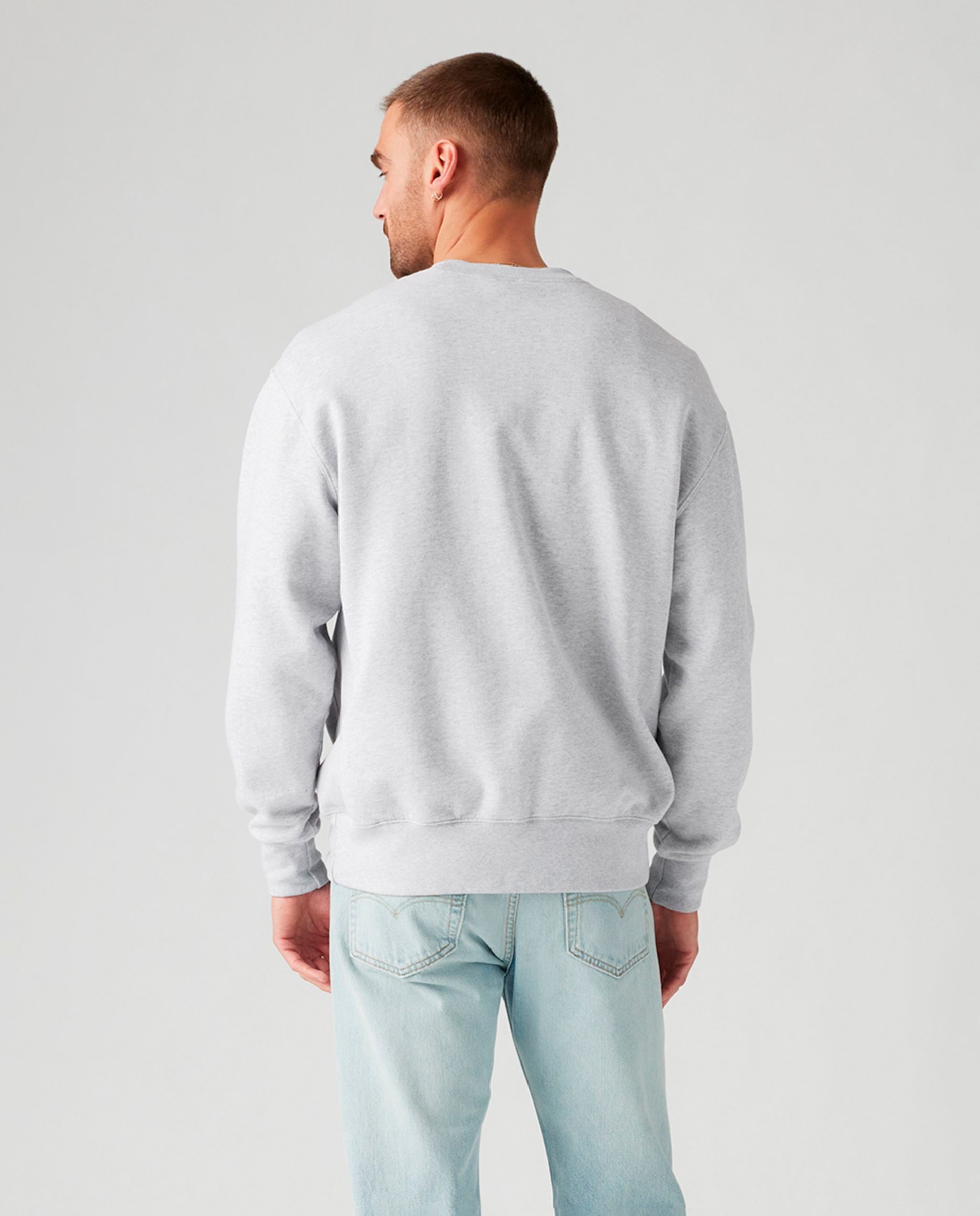 Sweatshirt com decote redondo Cinzento-claro-2