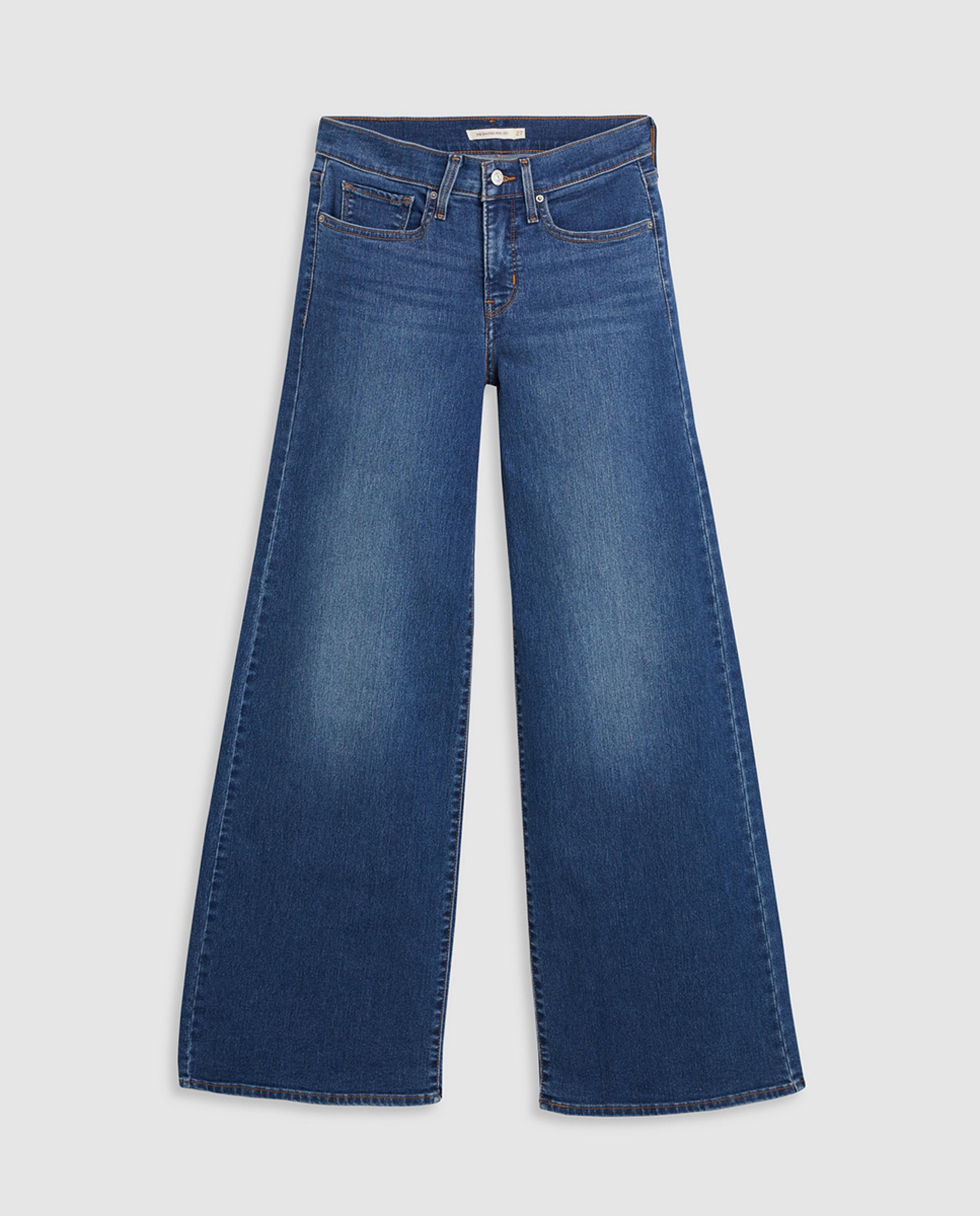 Jeans Straight 318™ Shaping Wide Leg de Cintura Média Azul-índigo-5
