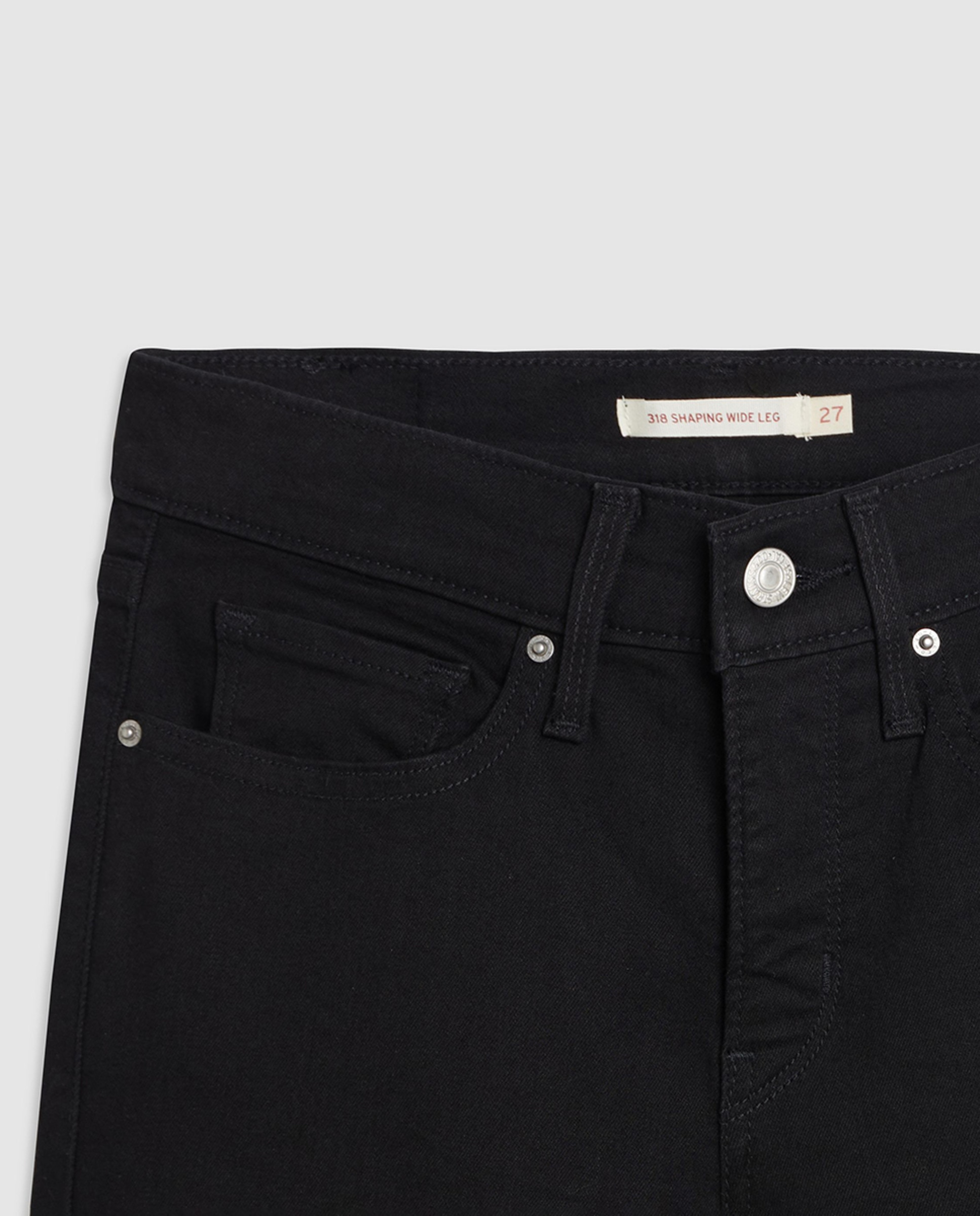Jeans Straight 318™ Shaping Wide Leg de Cintura Média Preto-7