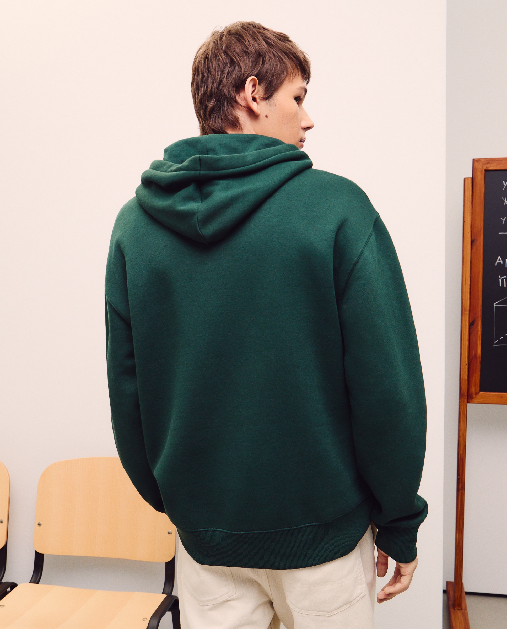 Sweatshirt com Capuz com Bordado Verde Bilhar-3