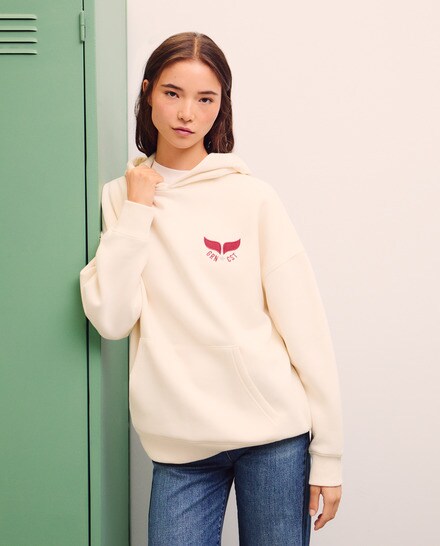 Sudadera de mujer con capucha cerrada oversize con logo · Green Coast · El Corte Inglés