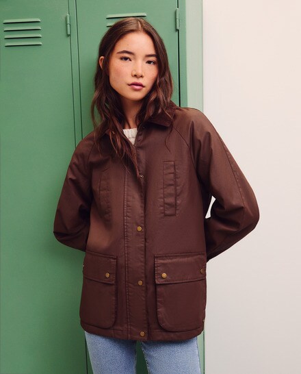 Gabardina de mujer encerada básica · Green Coast · El Corte Inglés