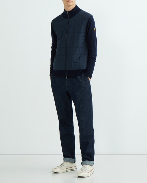 Imagen 0 de Chaqueta de hombre con doble tejido y cuello perkins