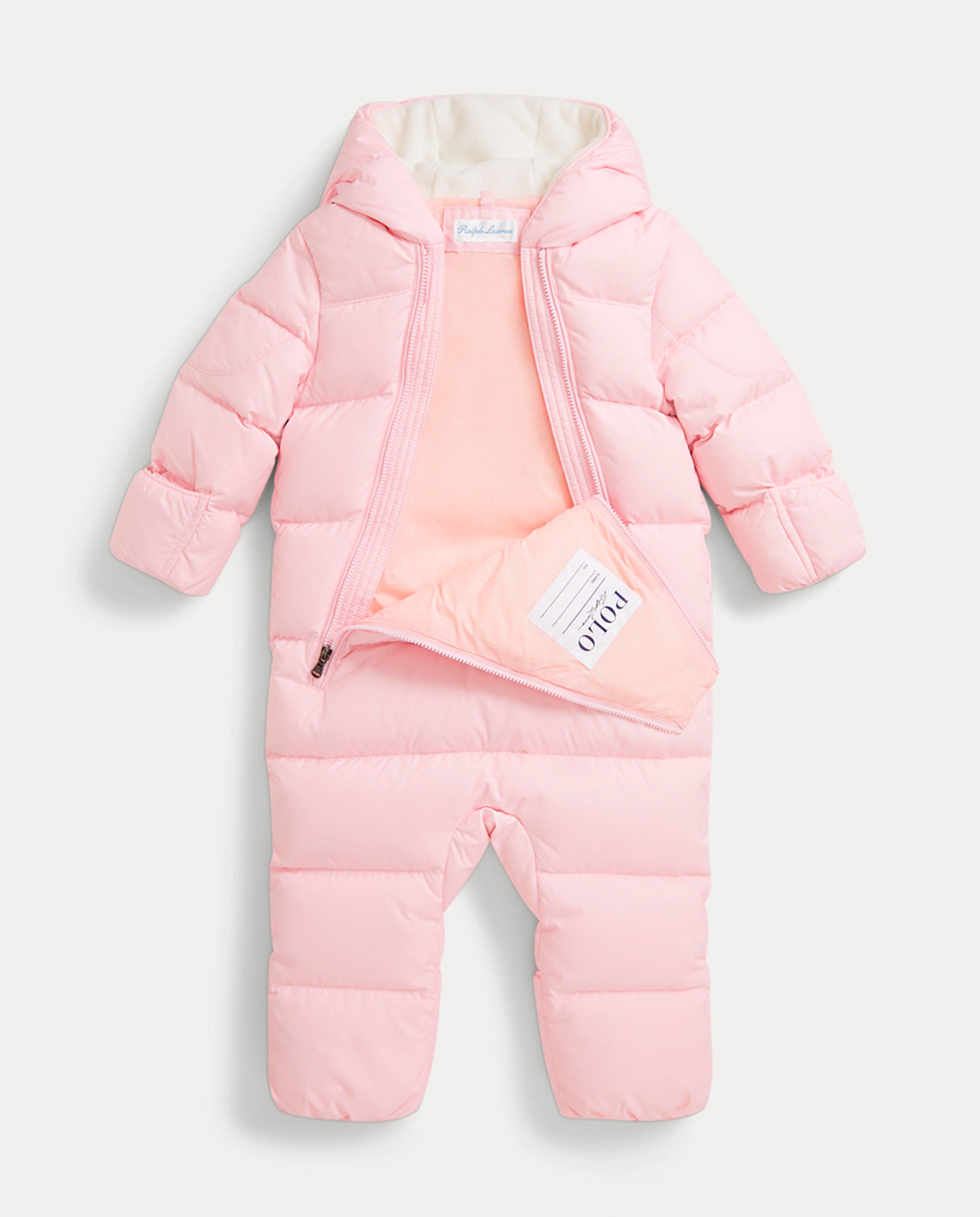 Babygrow Acolchoado de Bebé com Capuz Rosa-3
