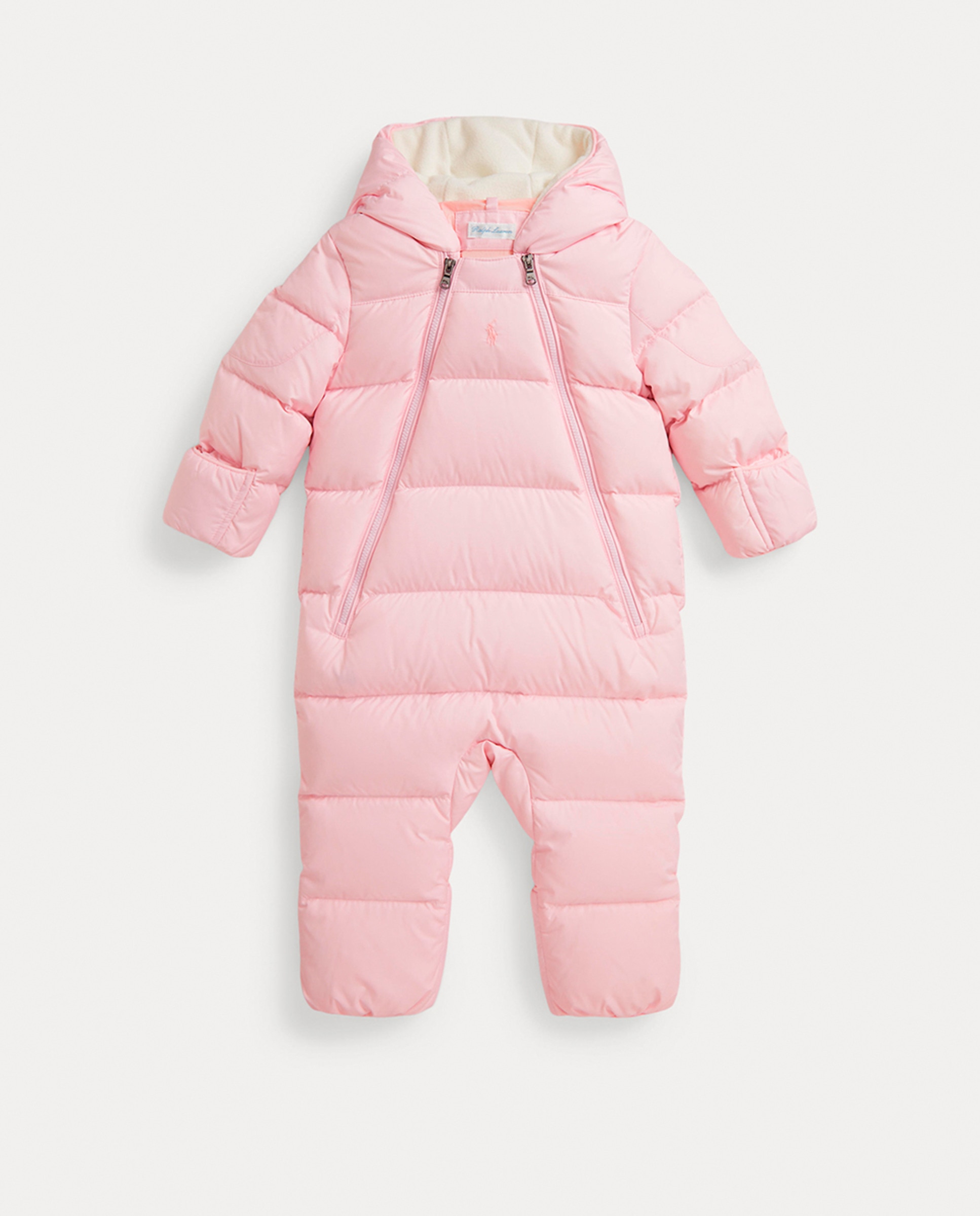 Babygrow Acolchoado de Bebé com Capuz Rosa-1