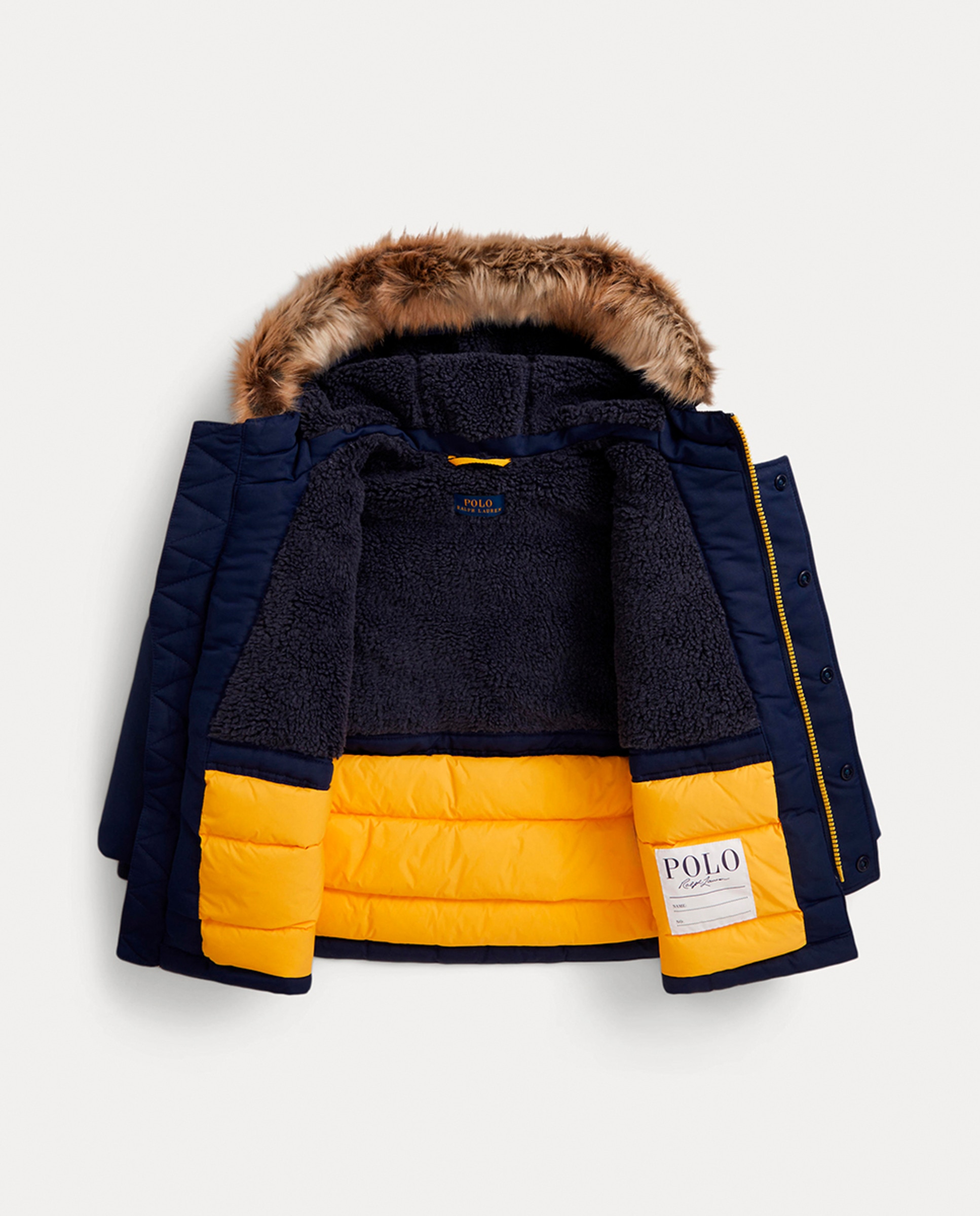 Parka com Capuz de Pelo Azul-marinho-4