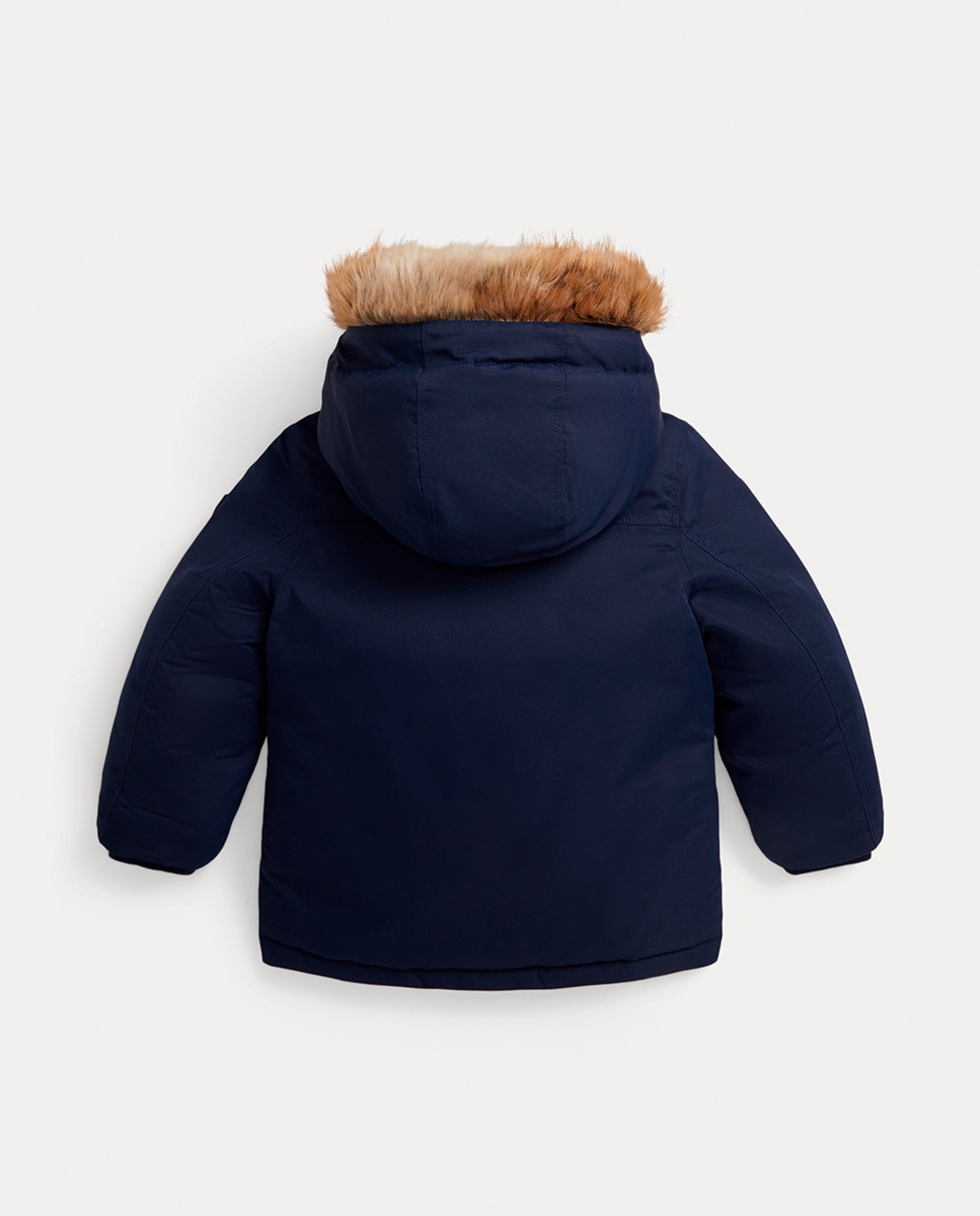 Parka com Capuz de Pelo Azul-marinho-2