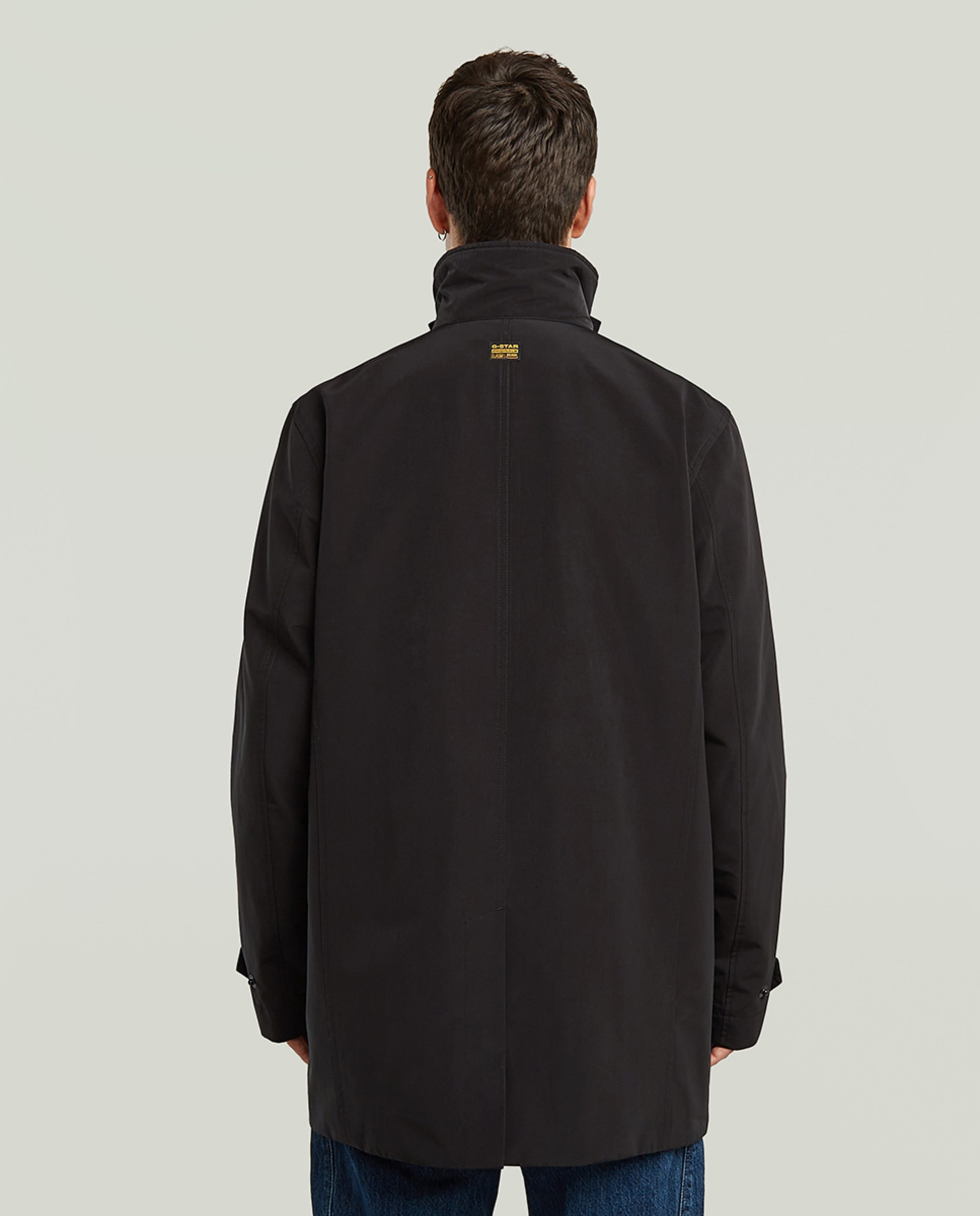 Gabardine sem Acolchoado e com Fechos Metálicos Preto-2