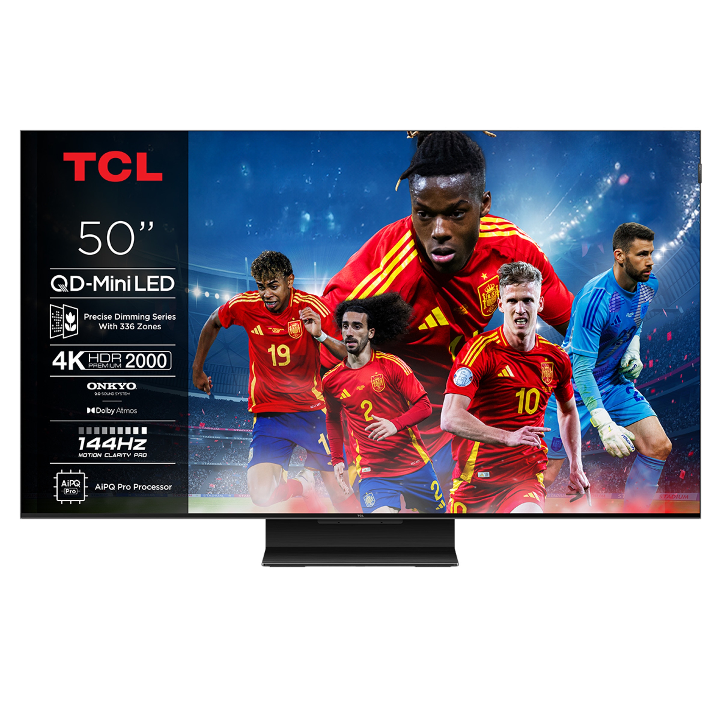 TV QD-Mini LED 127 cm (50") TCL 50C7K, 4K HDR Premium 2000, Smart TV con Google TV, control por voz Titanio-1
