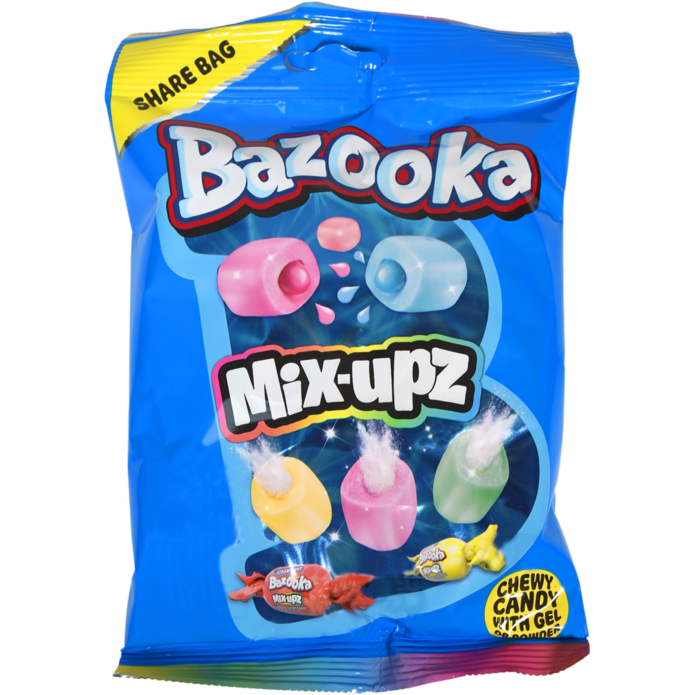caramelo masticable con gel ó polvo en su interior Mix-Upz bolsa 120 g