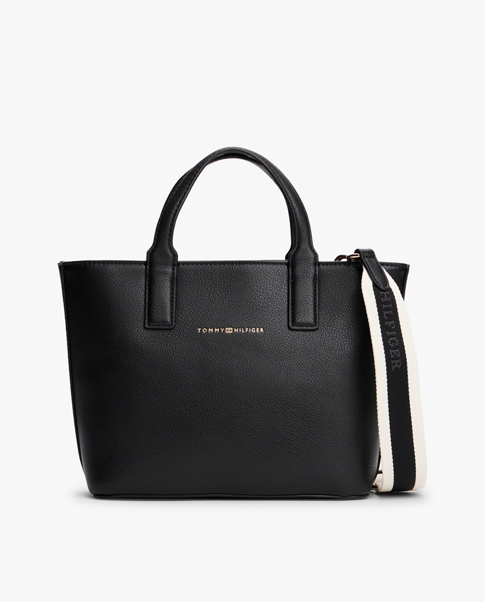 Mala Tipo Tote Mini com Assinatura Azul-marinho-1