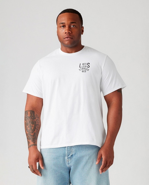 Imagem 0 de T-shirt Tamanhos Grandes de Manga Curta com Gola Redonda