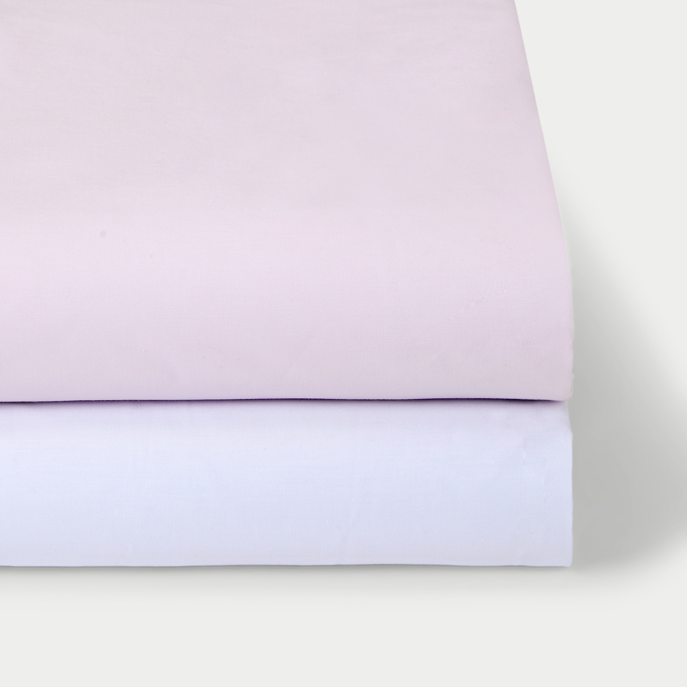 Conjunto de Lençóis de Baixo Ajustáveis de Percal - Pack de 2 (Disponível em Várias Medidas) Rosa-1